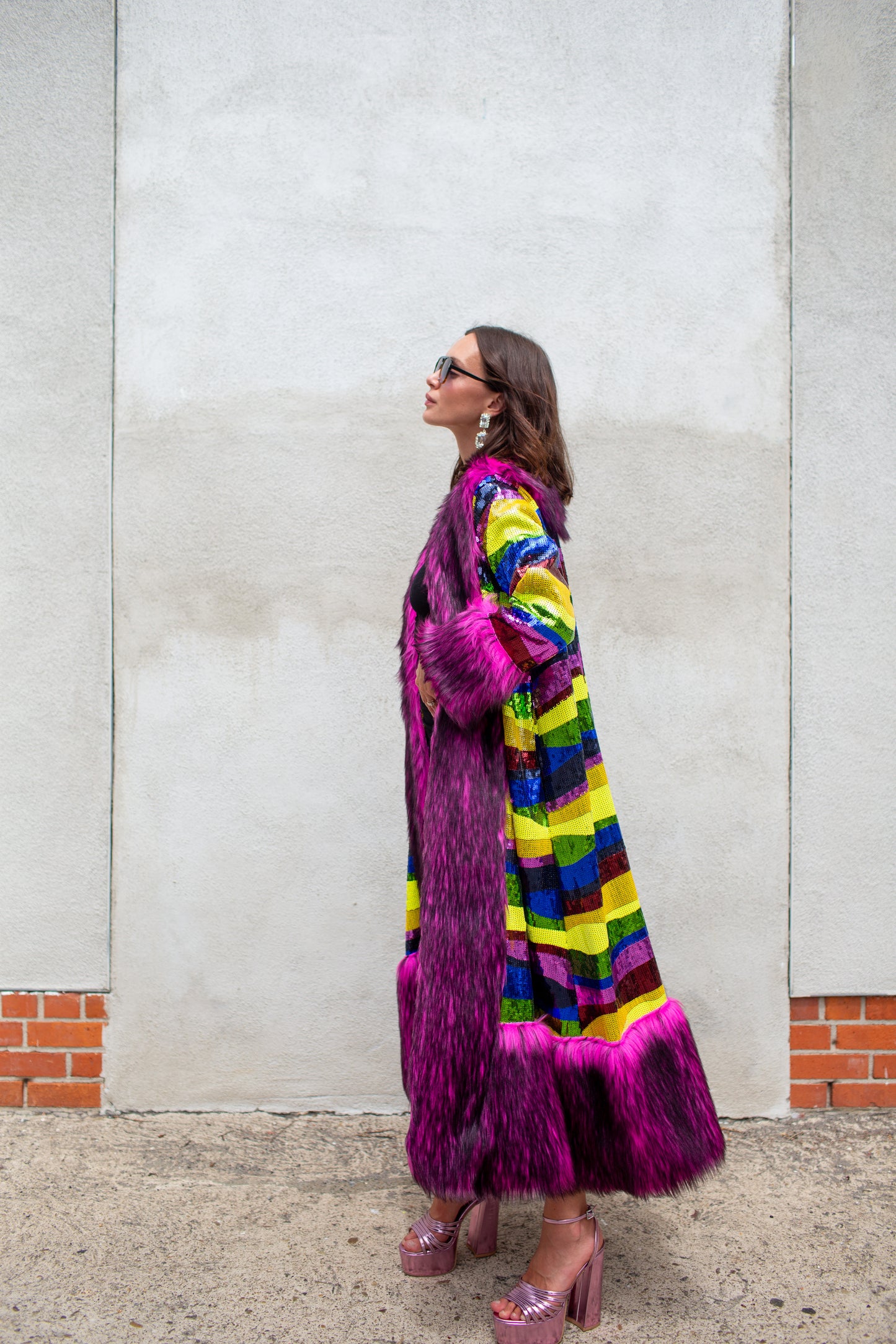 Penny Deluxe Rainbow Road Faux Fur Jacket