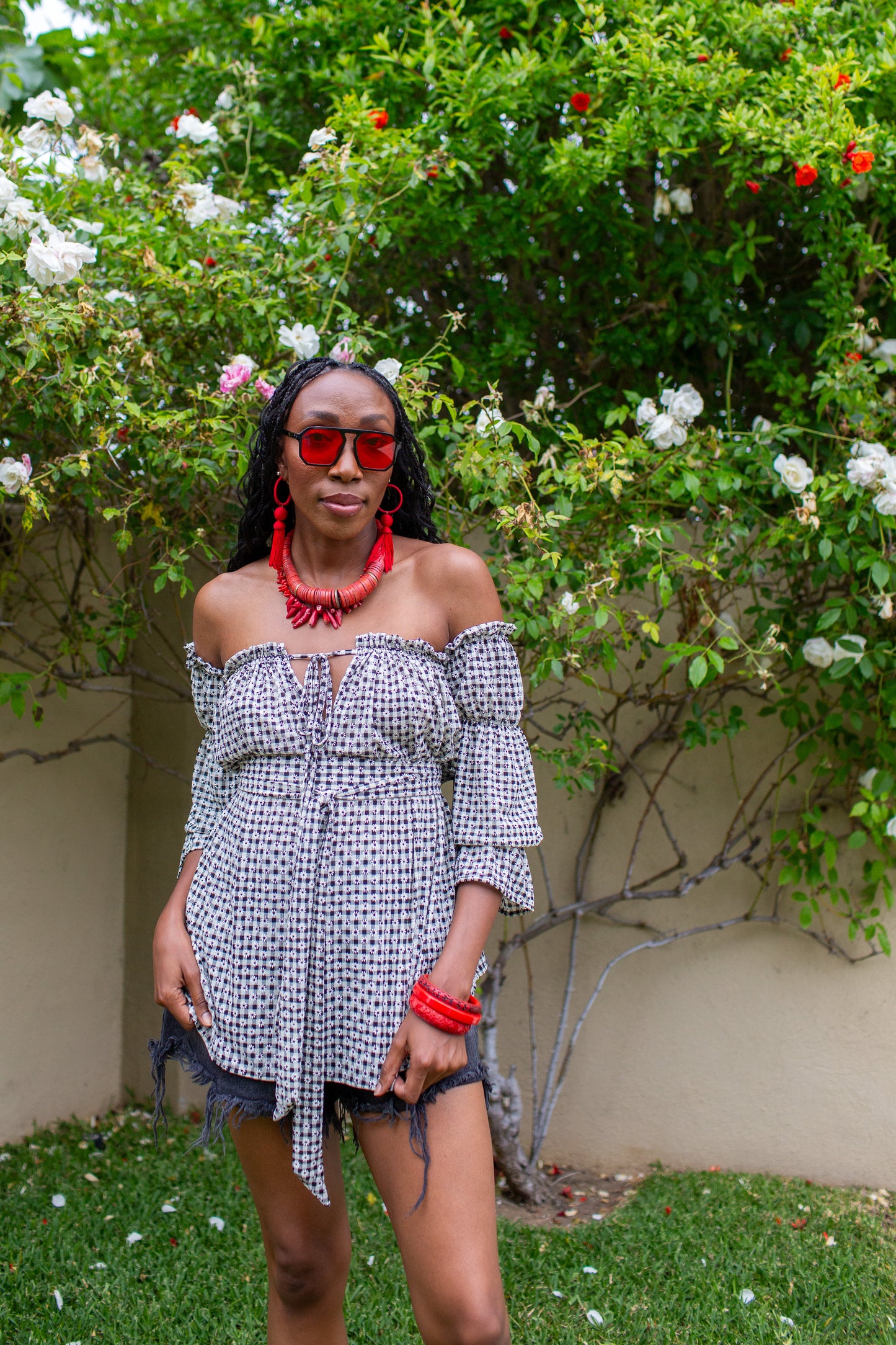 Raquel Off the Shoulder Top in Daisy Days PRE-ORDER