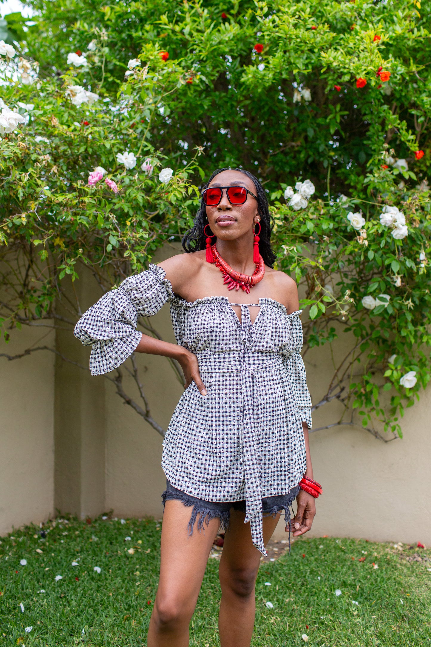 Raquel Off the Shoulder Top in Daisy Days PRE-ORDER