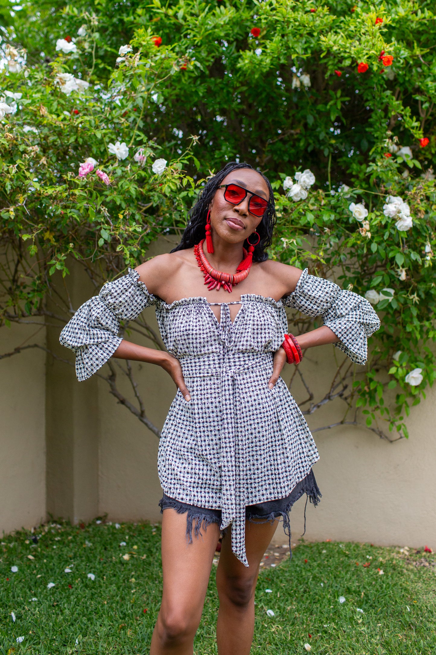 Raquel Off the Shoulder Top in Daisy Days PRE-ORDER