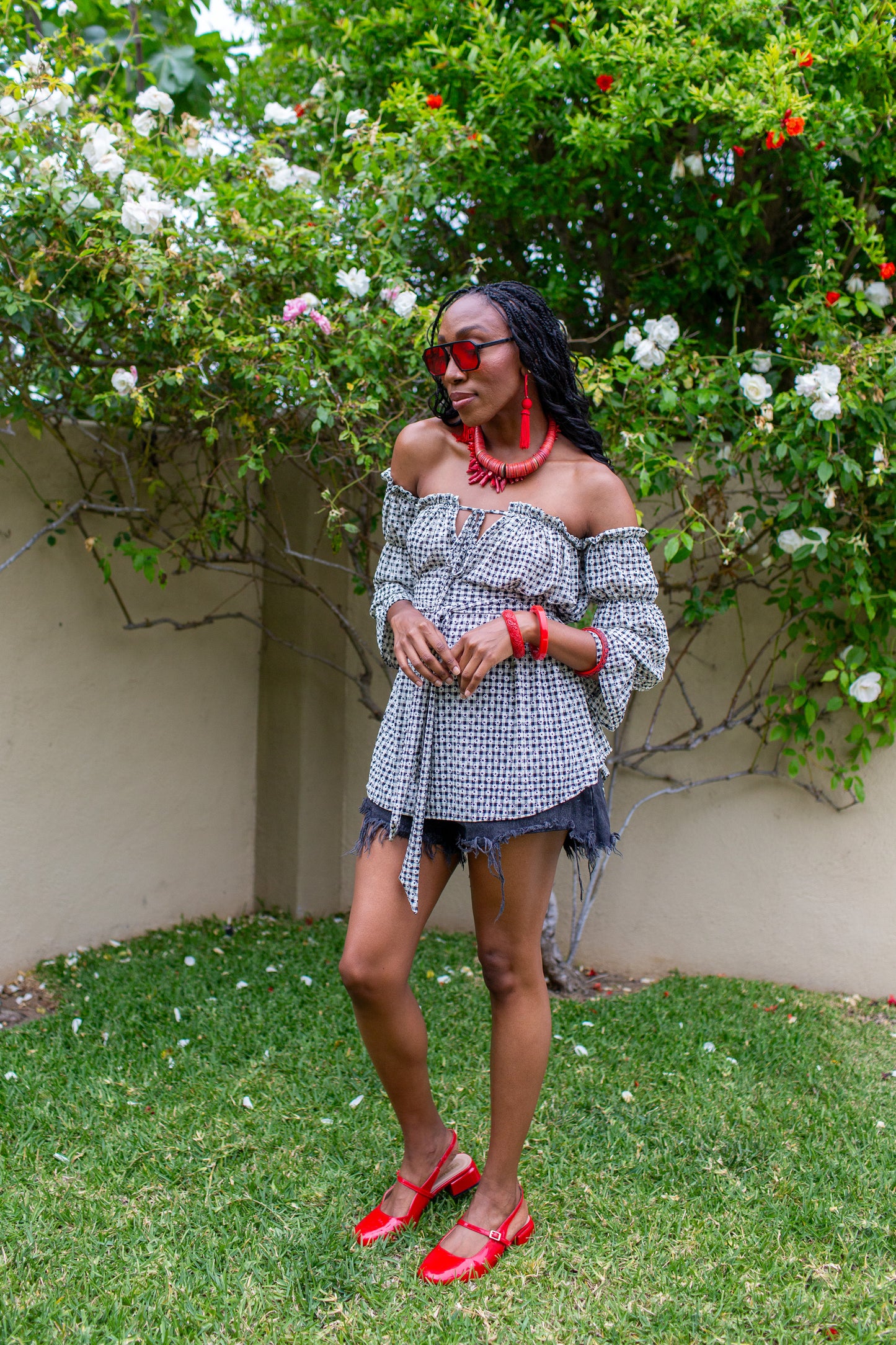 Raquel Off the Shoulder Top in Daisy Days PRE-ORDER