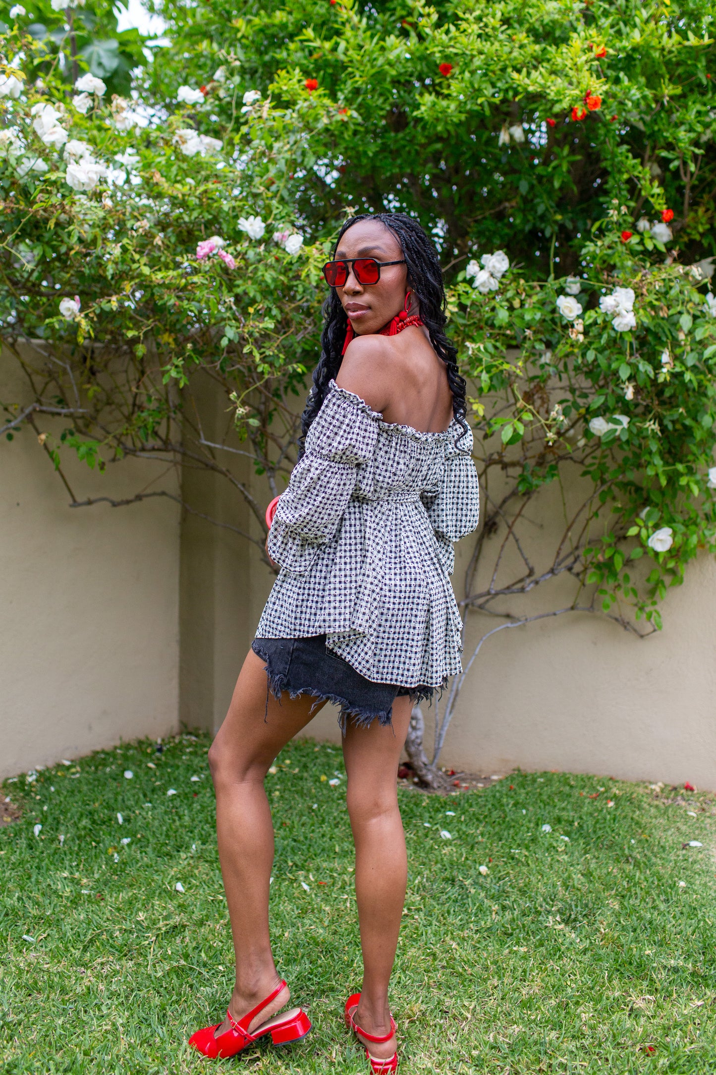 Raquel Off the Shoulder Top in Daisy Days PRE-ORDER