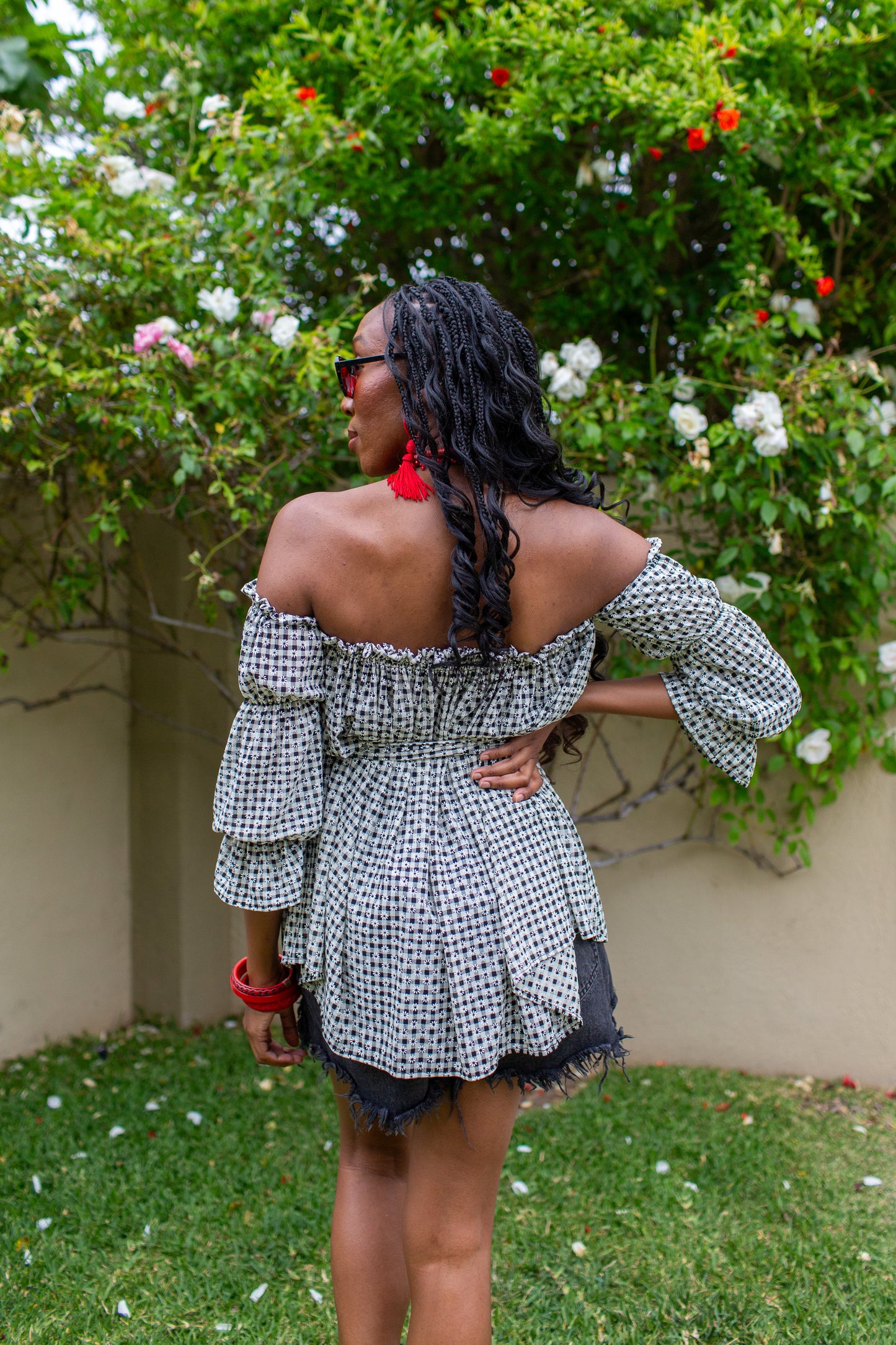 Raquel Off the Shoulder Top in Daisy Days PRE-ORDER