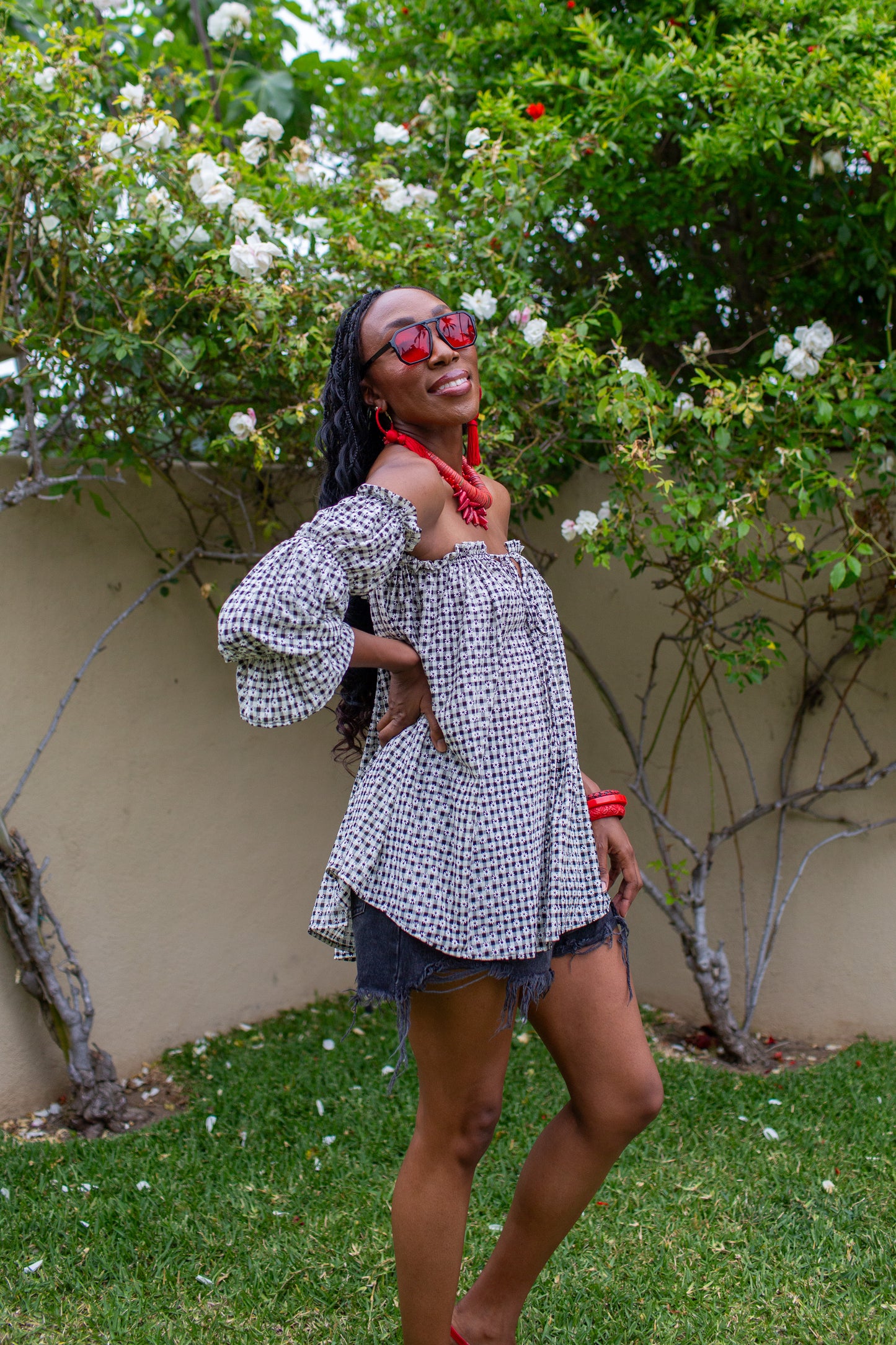 Raquel Off the Shoulder Top in Daisy Days PRE-ORDER