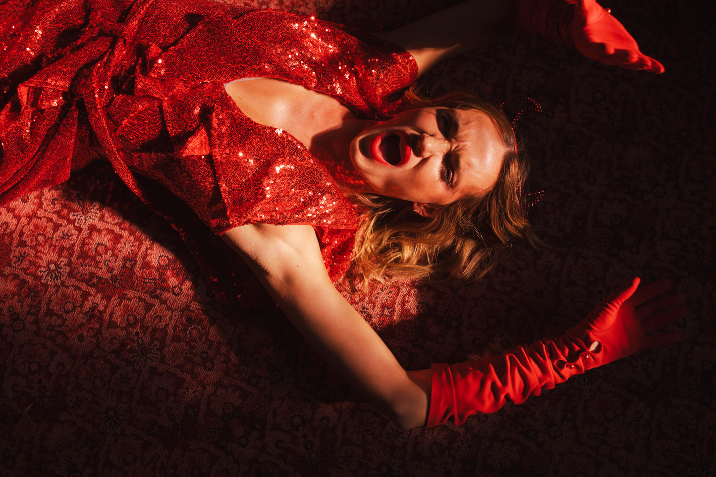 Ruby Sequin Flutter Wrap Dress