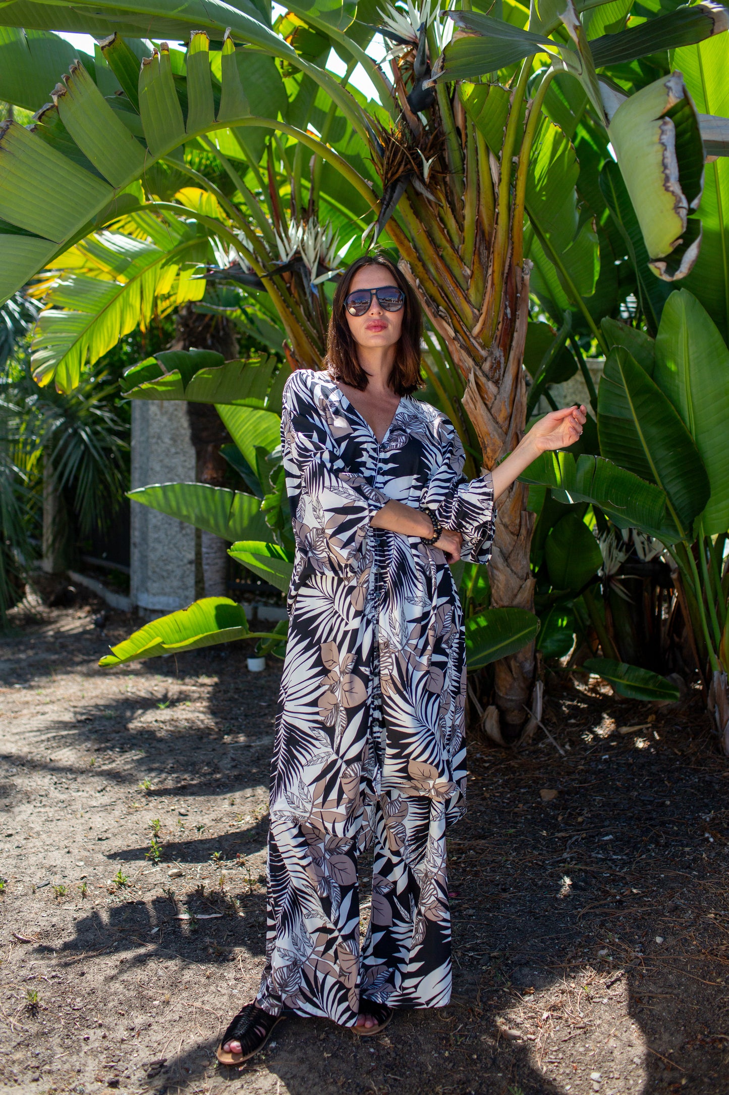 Santiago Noir Tunic Caftan Set