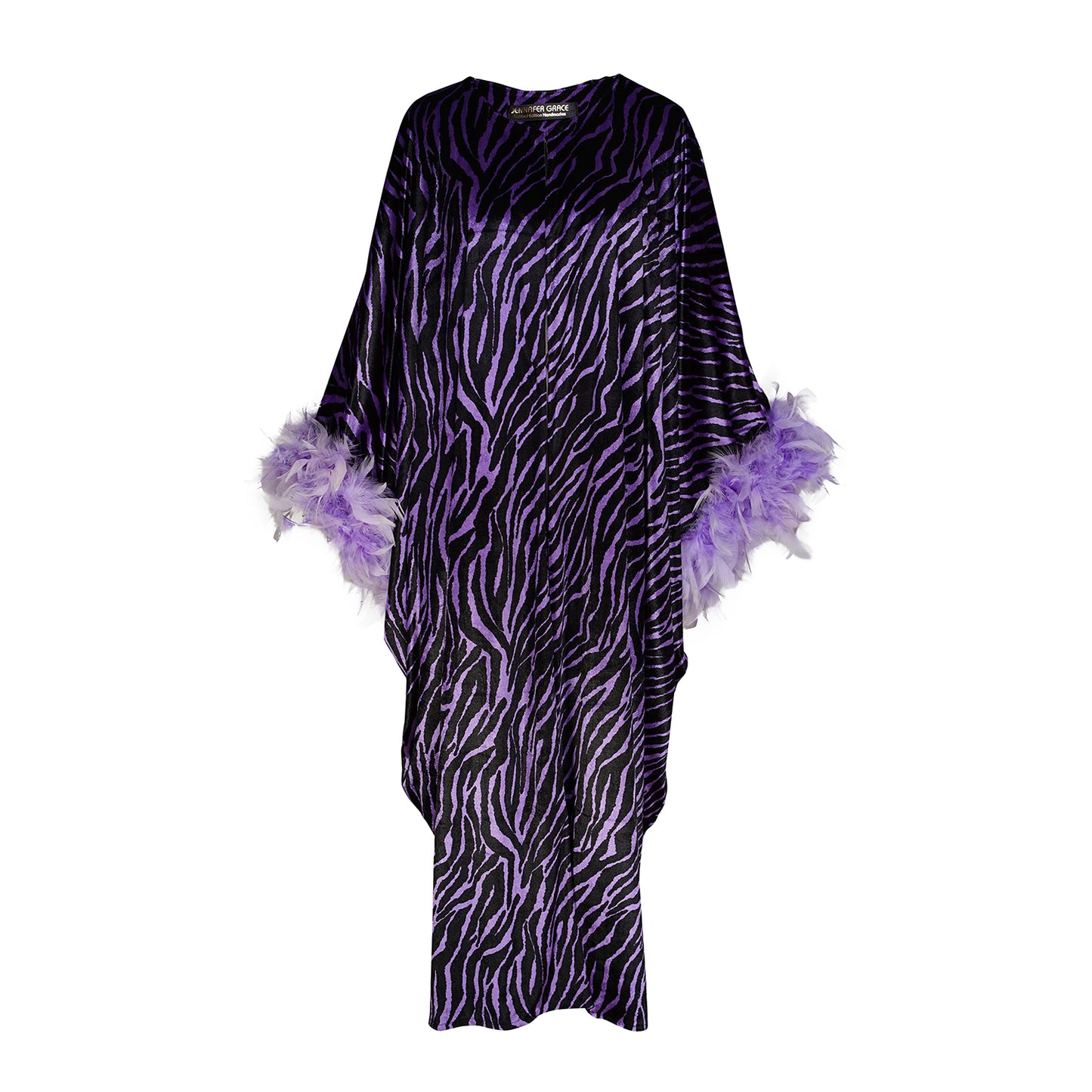Showgirls Feather Overcoat in Periwinkle
