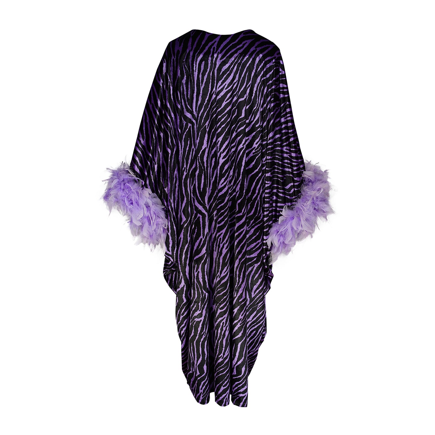 Showgirls Feather Overcoat in Periwinkle