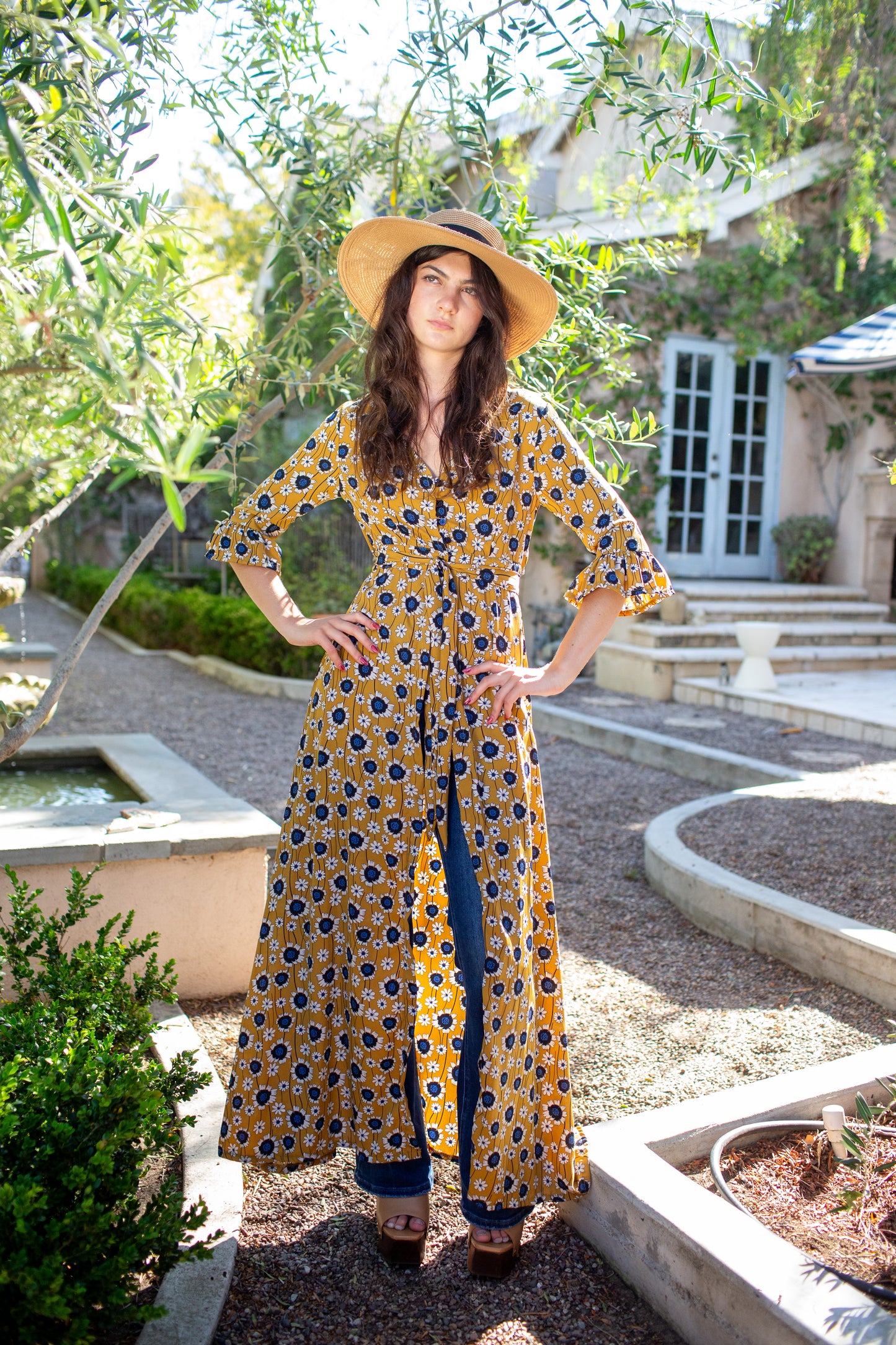 Sunflower Dressing Gown in Gold