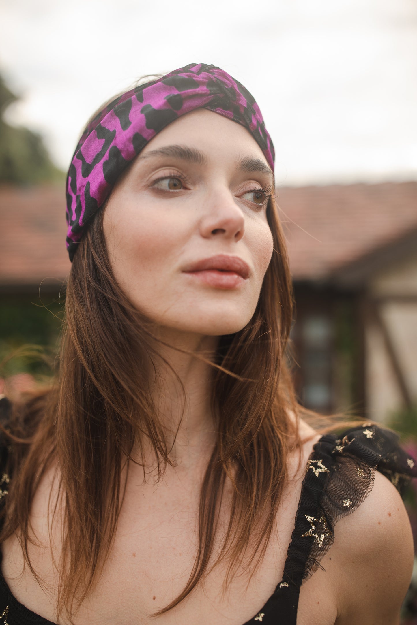 Vanya Fuchsia Leopard Twist Headband