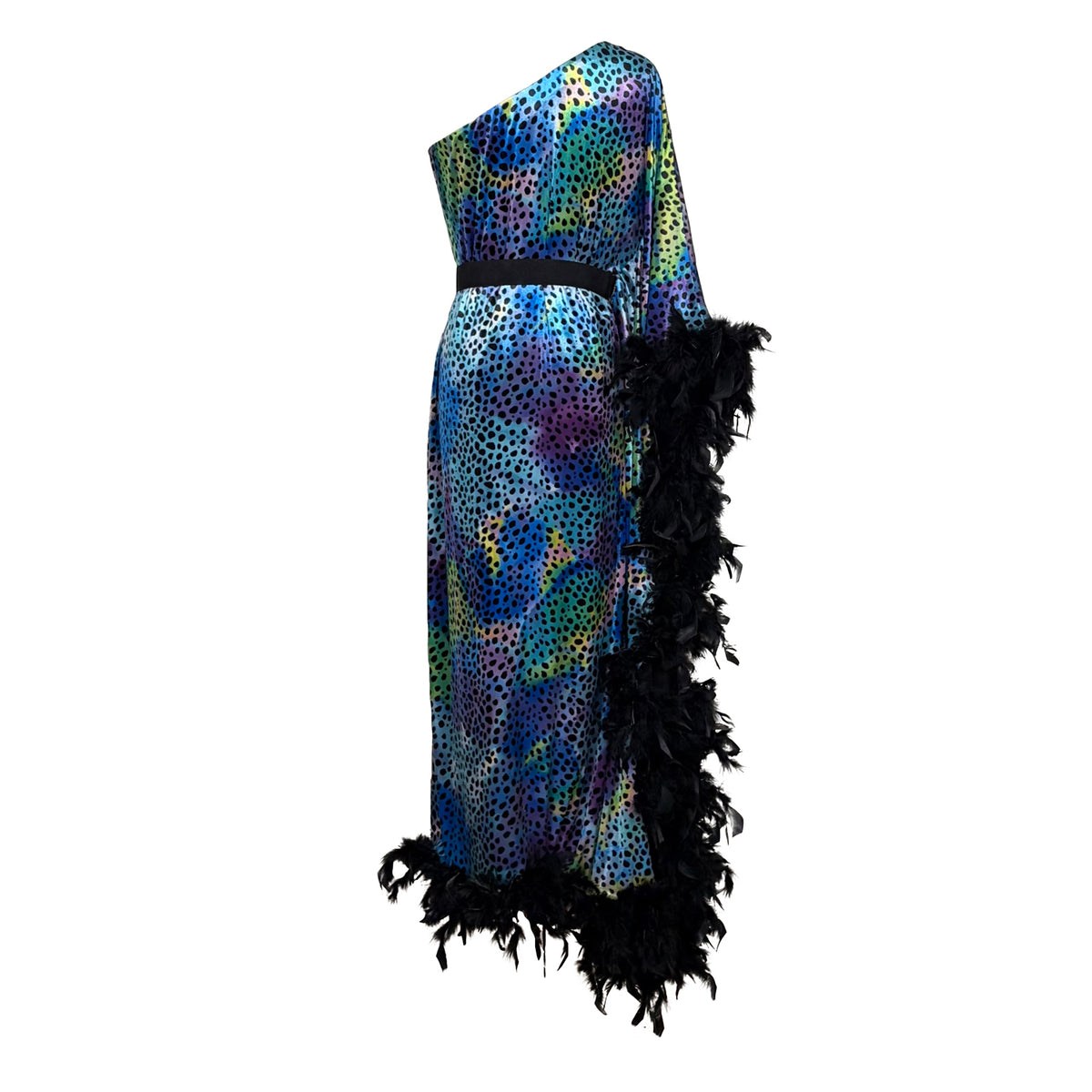 Venom One Shoulder Caftan in Electric Eden PRE-ORDER