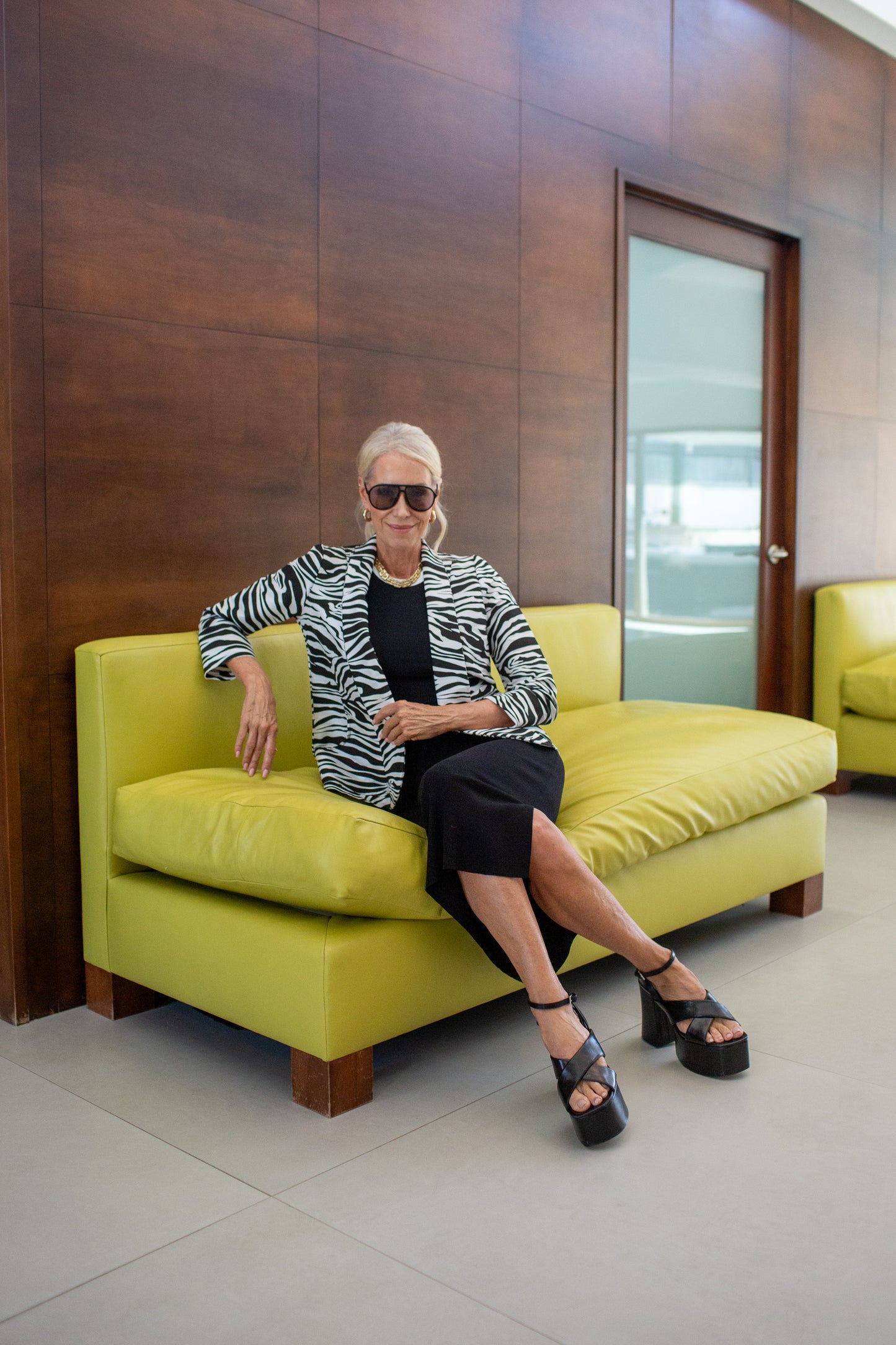 Zebra Shawl Collar Blazer