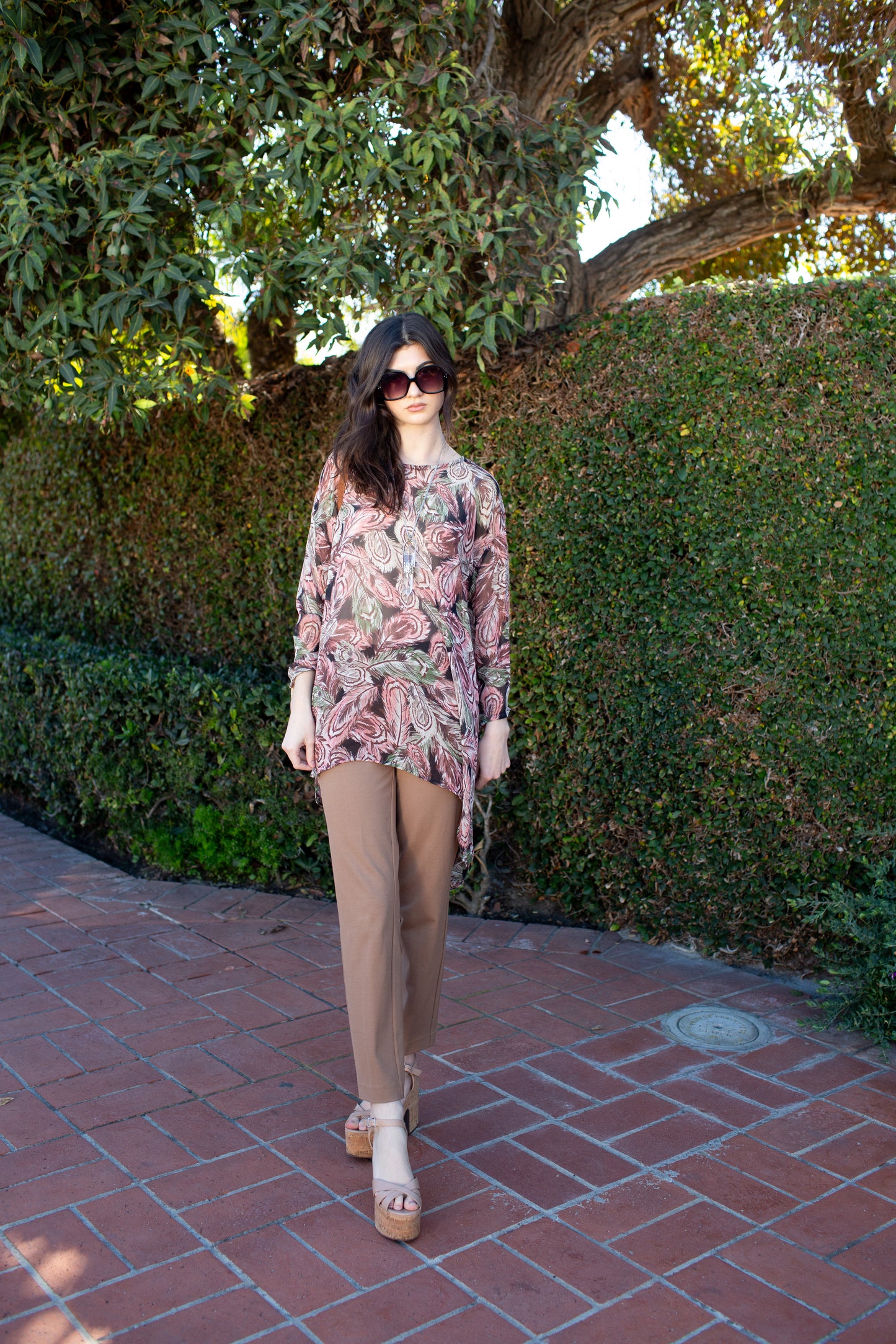 This feather printed top was inspired by our friends at Chateau Bel Age. They style floats around the body in an ethereal way, perfect for the maximalist Bel Age style!