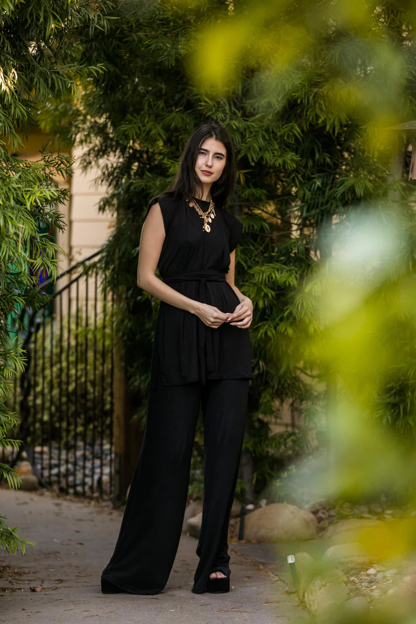 Black Tunic & Palazzo Lounge Set