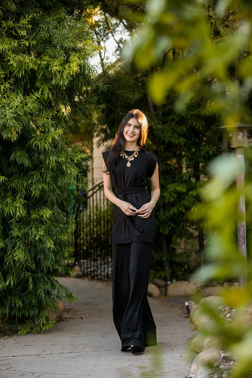 Black Tunic & Palazzo Lounge Set