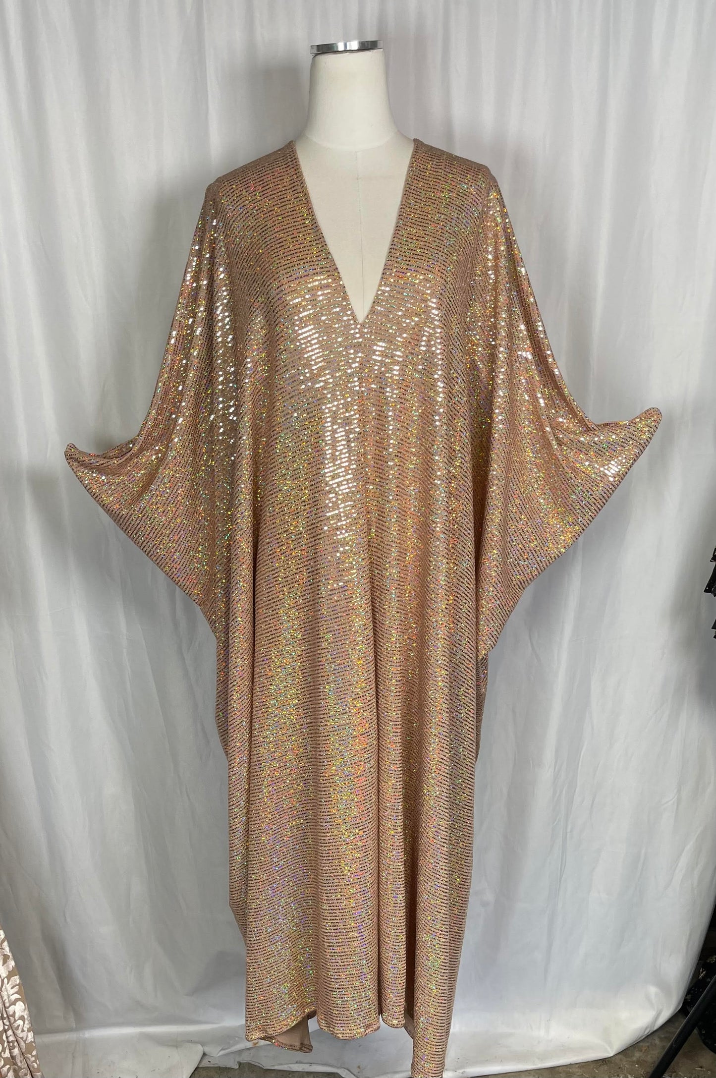 Disco Caramel Hologram Caftan Kaftan Dress