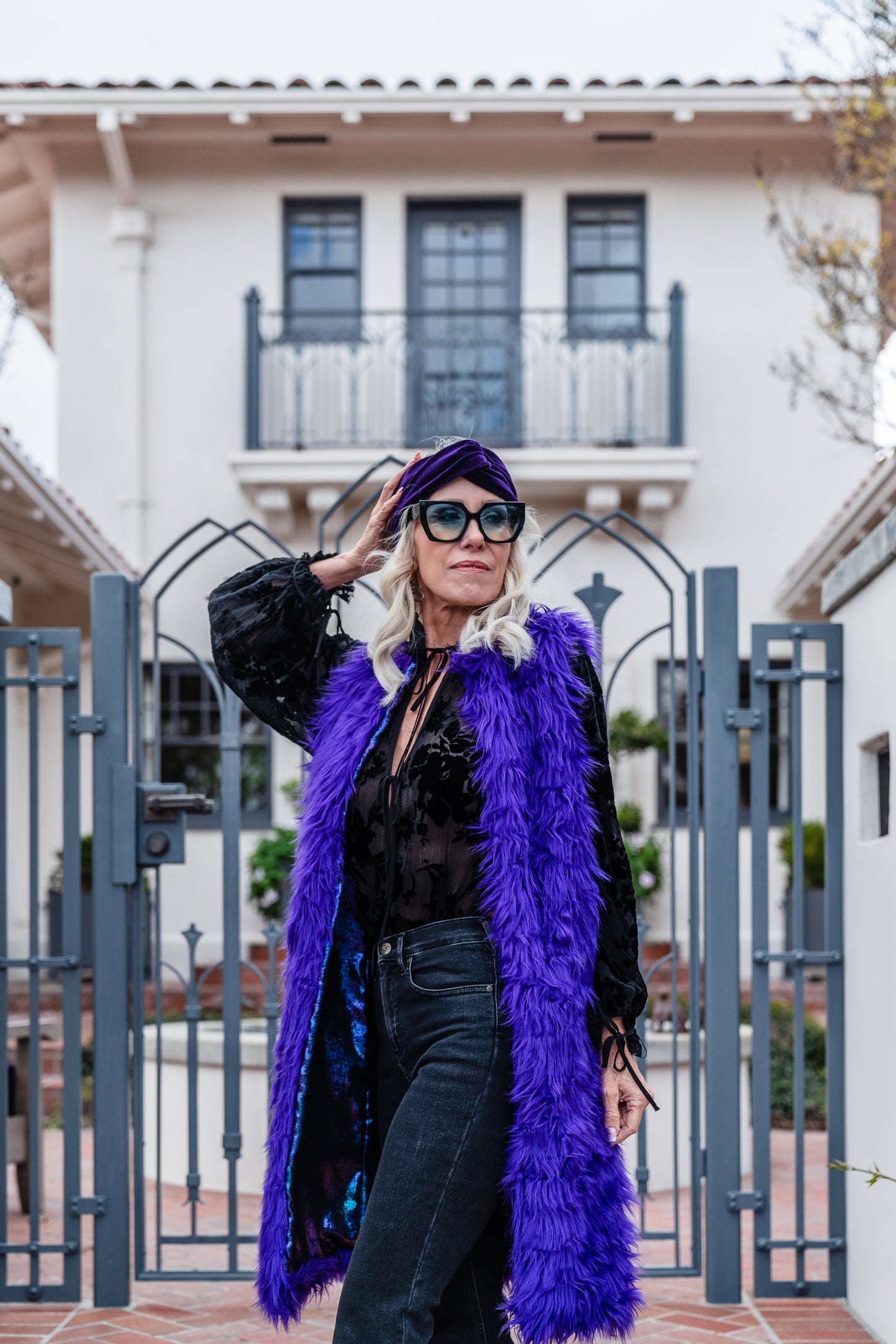 Genghis Aubergine Faux Fur Vest