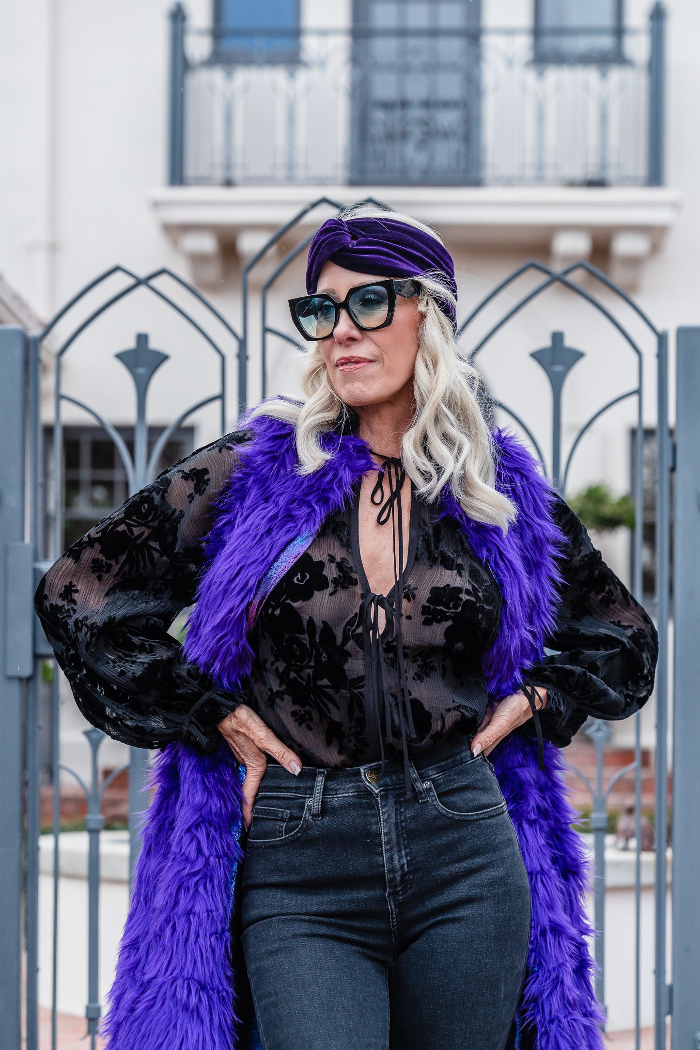 Genghis Aubergine Faux Fur Vest