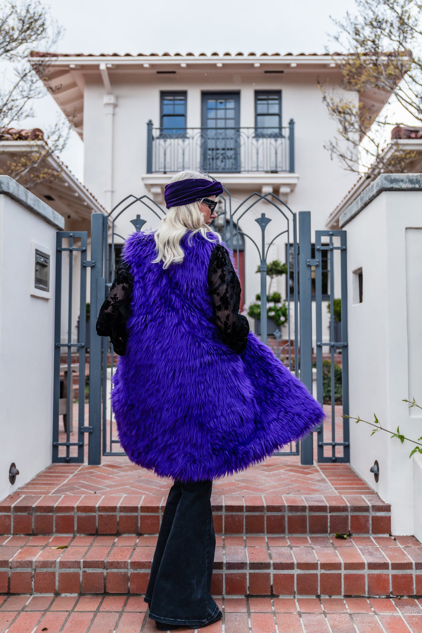 Genghis Aubergine Faux Fur Vest