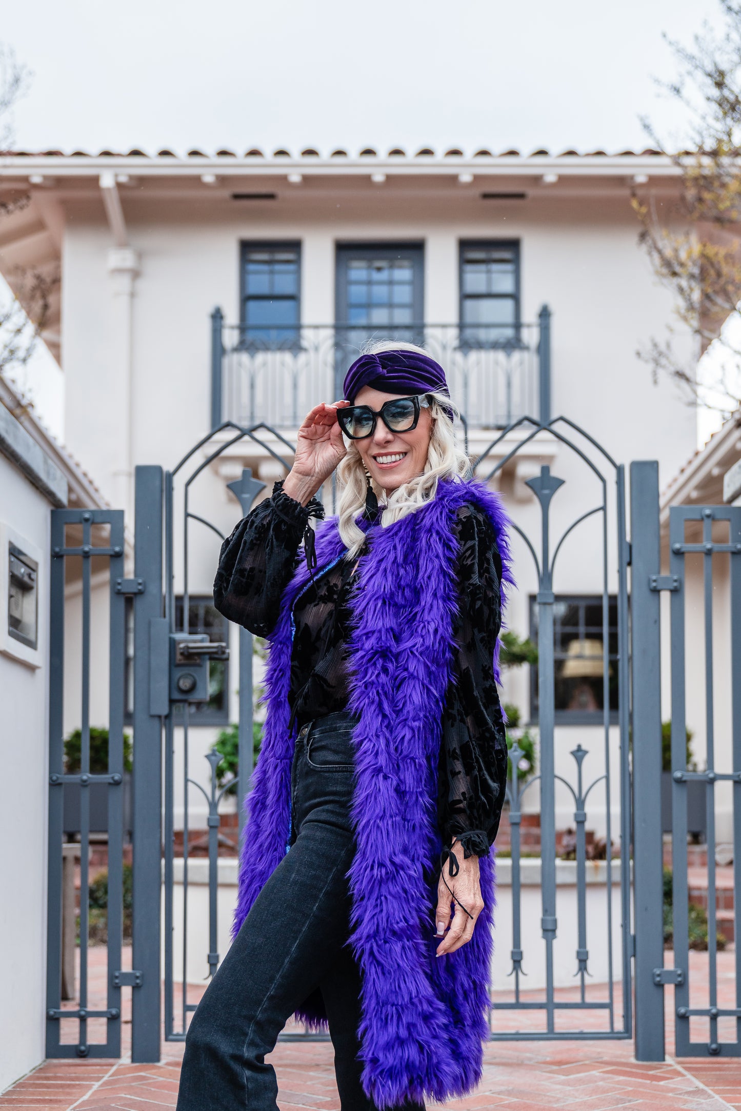 Genghis Aubergine Faux Fur Vest