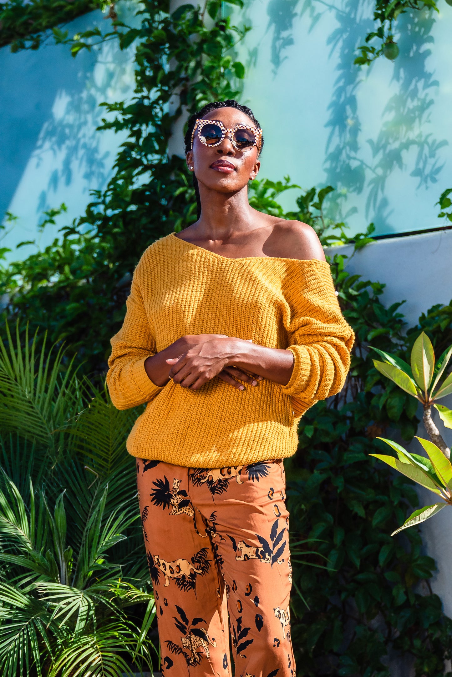 uniquely sophisticated, abstract leopard print bellbottoms