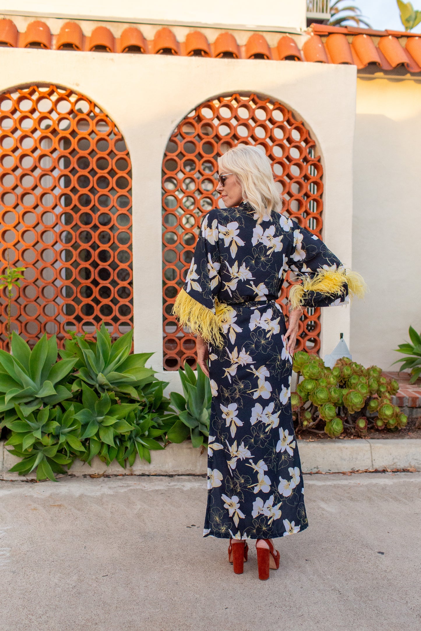 Marlene Wrap Dress in Lemon Orchid
