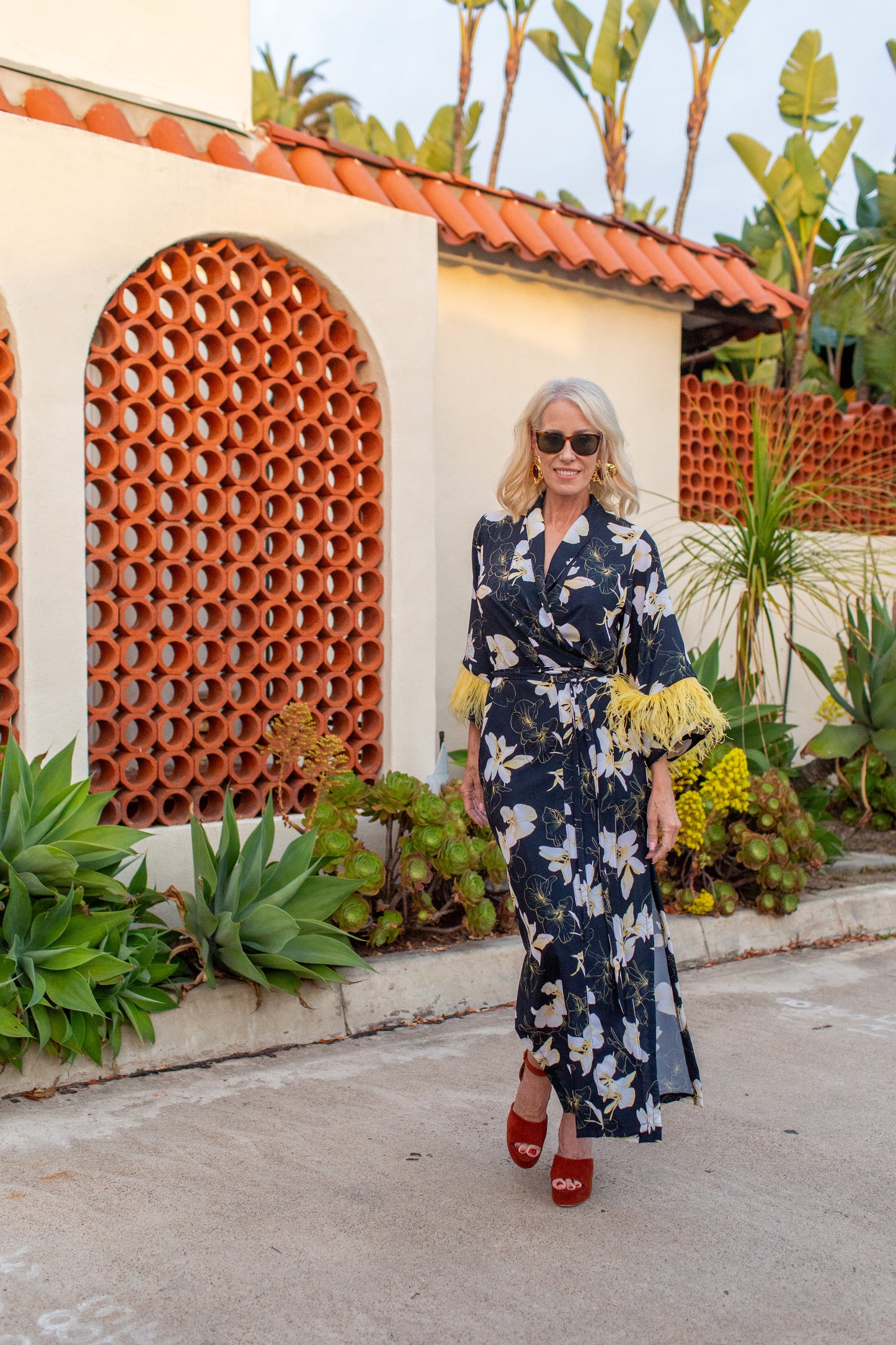 Marlene Wrap Dress in Lemon Orchid