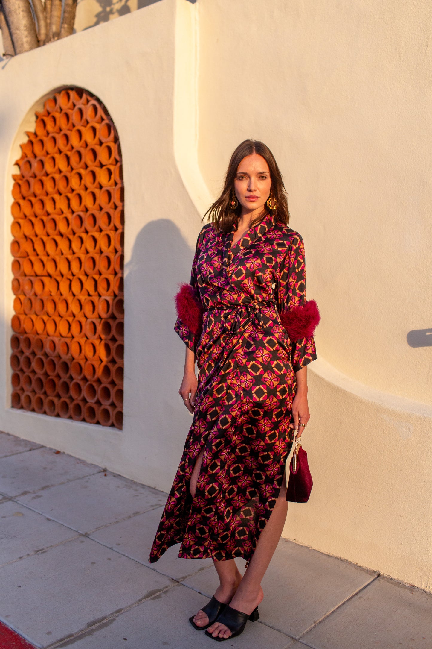 Marlene Wrap Dress in Pele Lounge (PRE-ORDER)