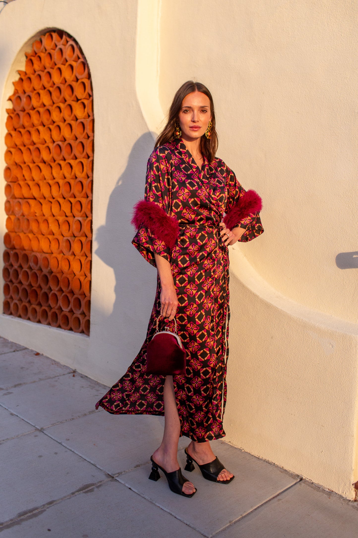 Marlene Wrap Dress in Pele Lounge (PRE-ORDER)