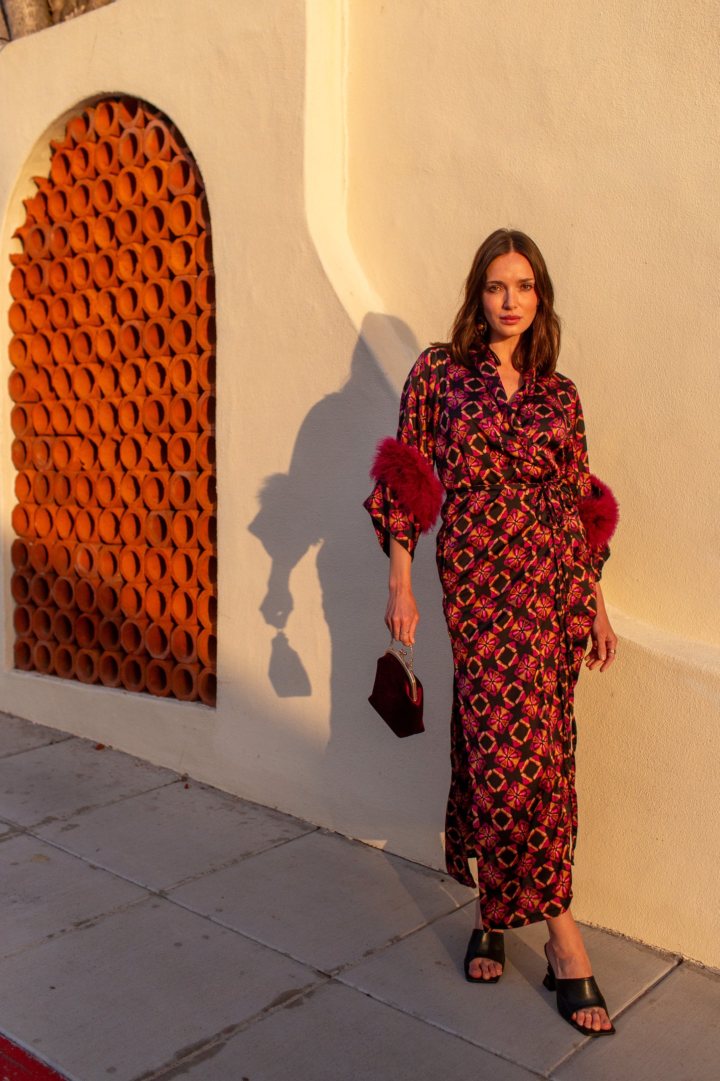 Marlene Wrap Dress in Pele Lounge (PRE-ORDER)