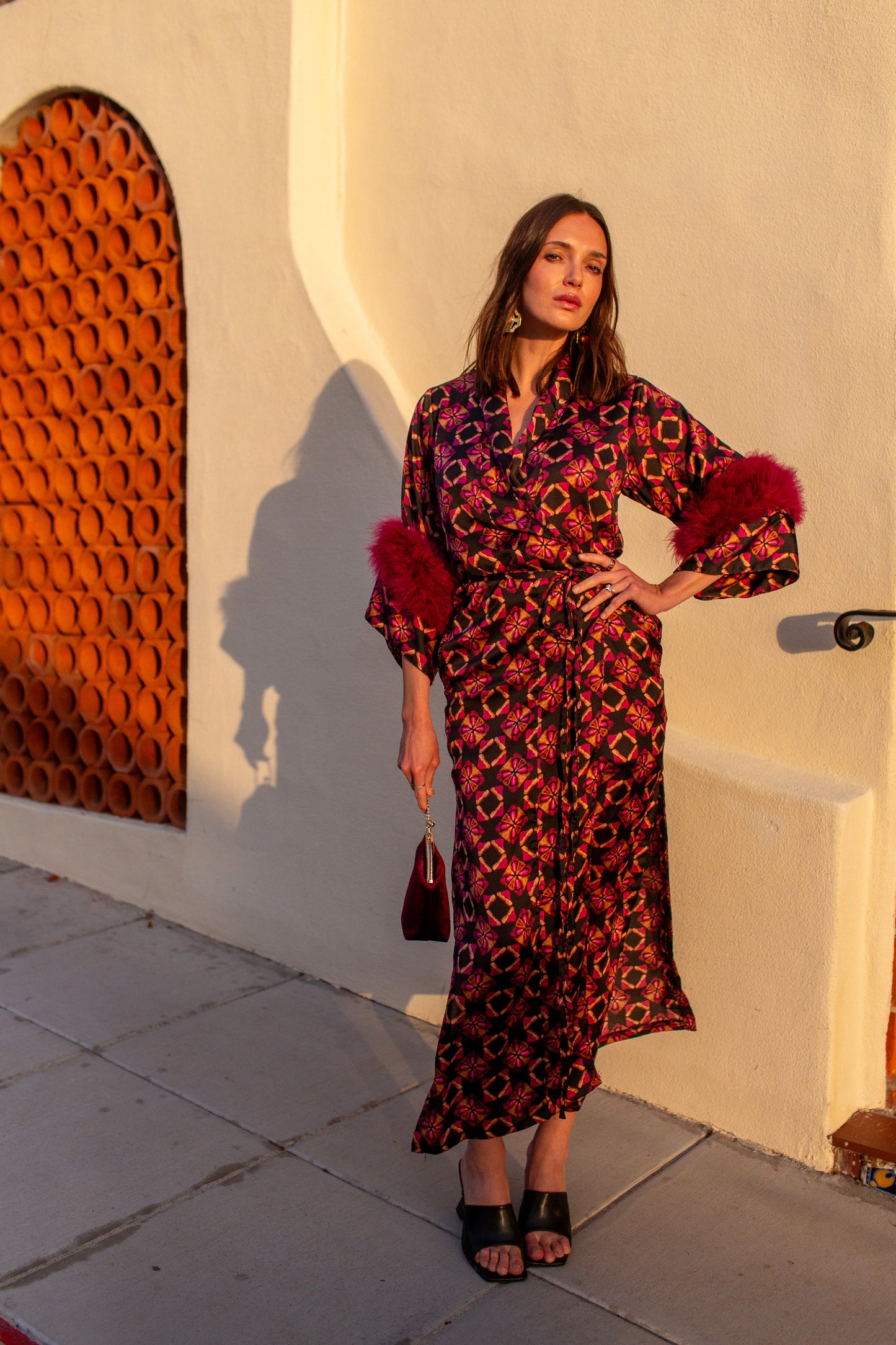 Marlene Wrap Dress in Pele Lounge (PRE-ORDER)