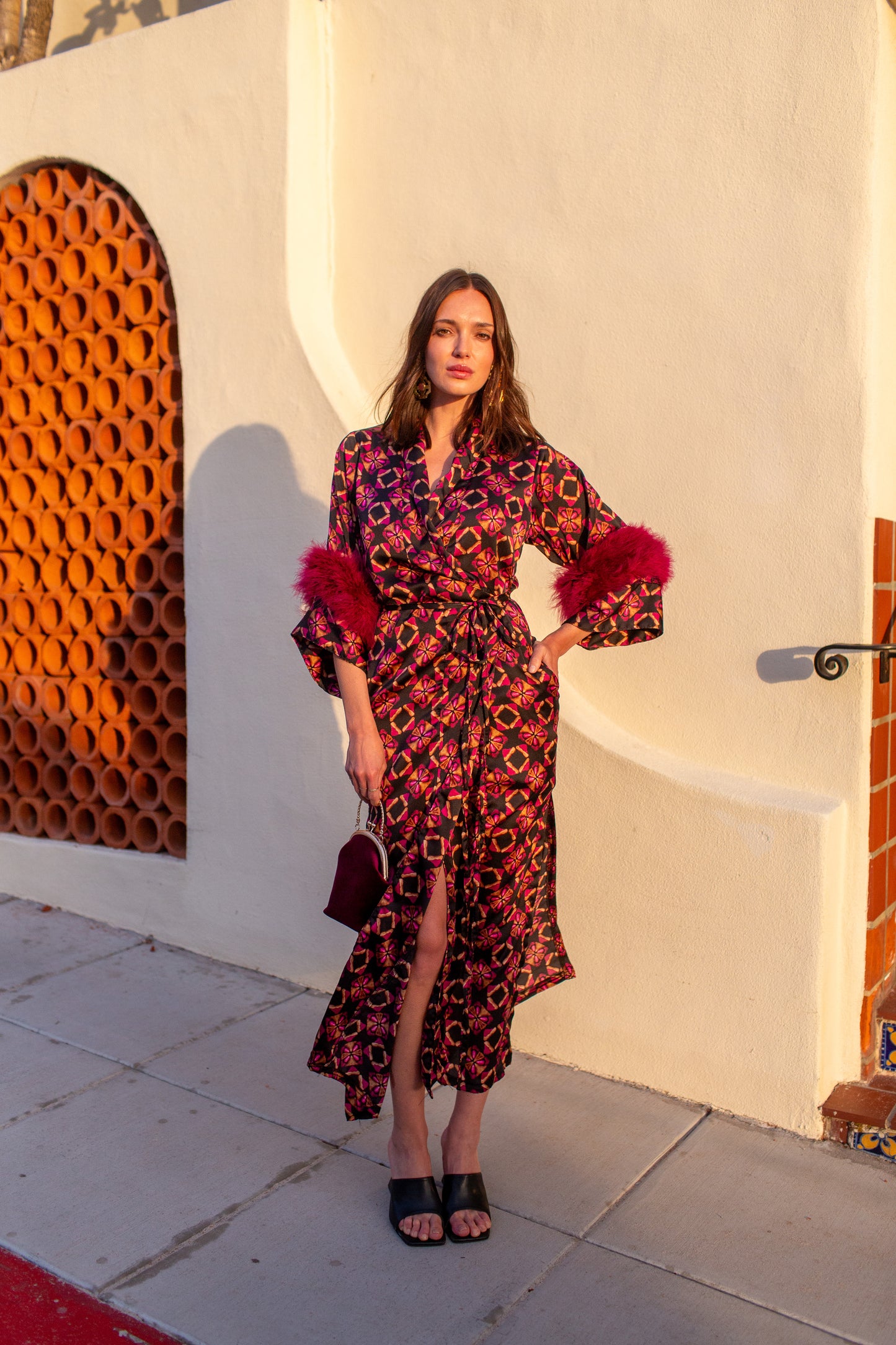 Marlene Wrap Dress in Pele Lounge (PRE-ORDER)
