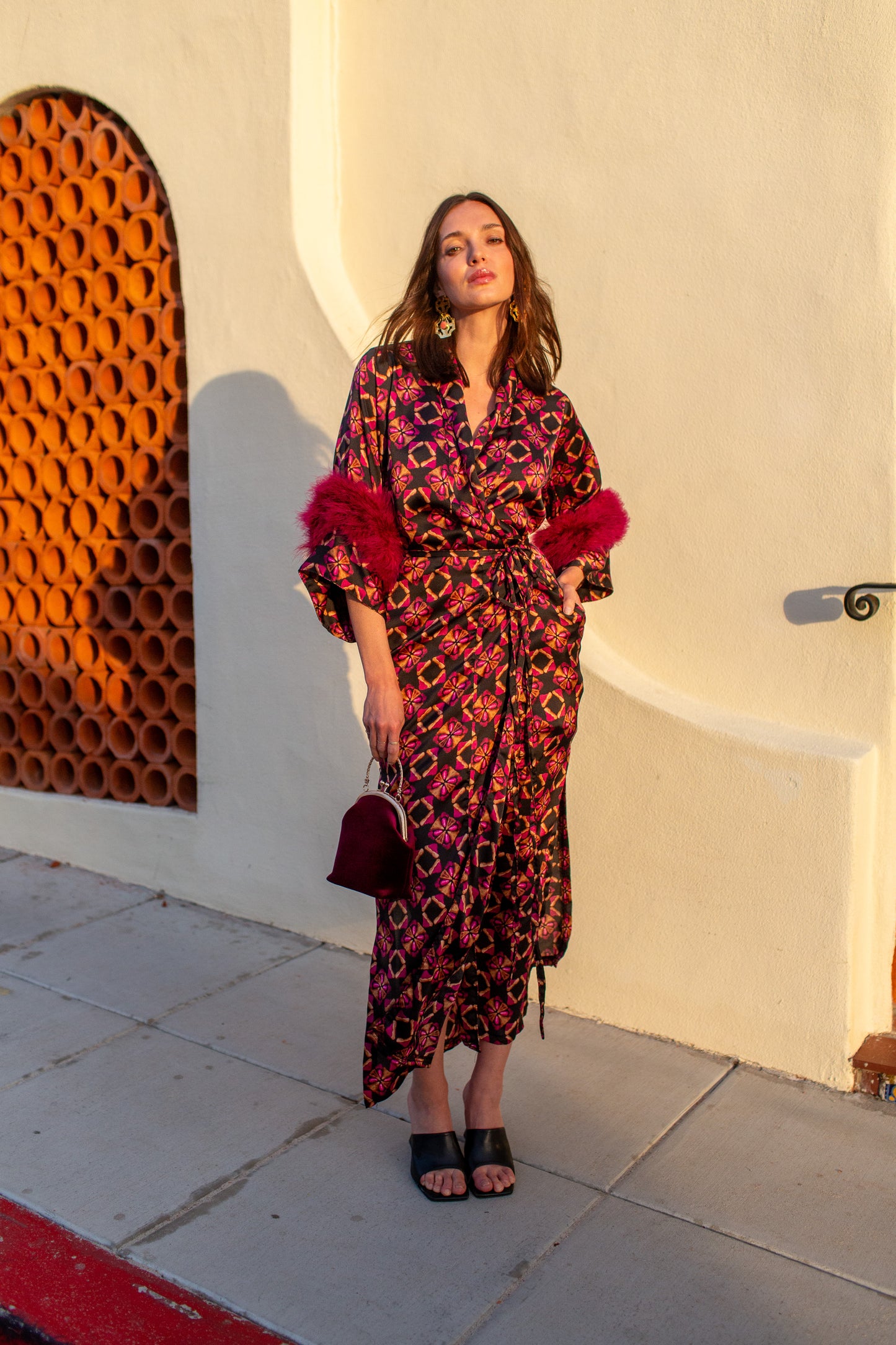 Marlene Wrap Dress in Pele Lounge (PRE-ORDER)