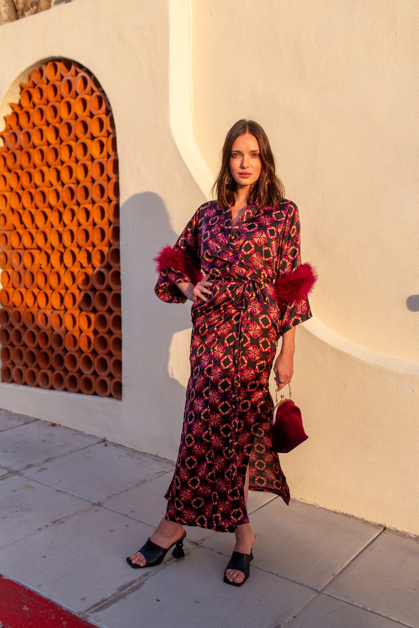 Marlene Wrap Dress in Pele Lounge (PRE-ORDER)