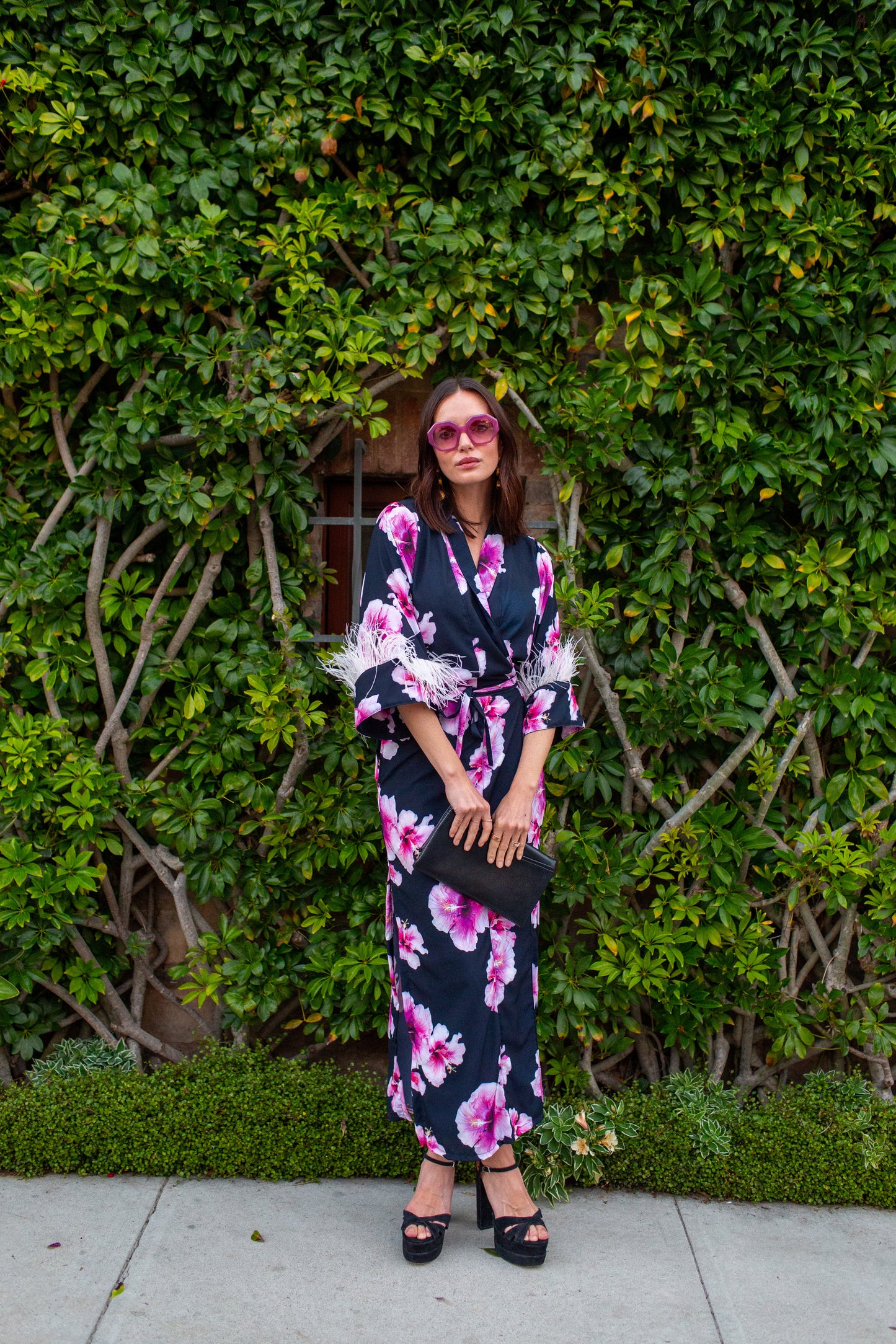 Marlene Wrap Dress in Pink Hibiscus Bloom (PRE-ORDER)
