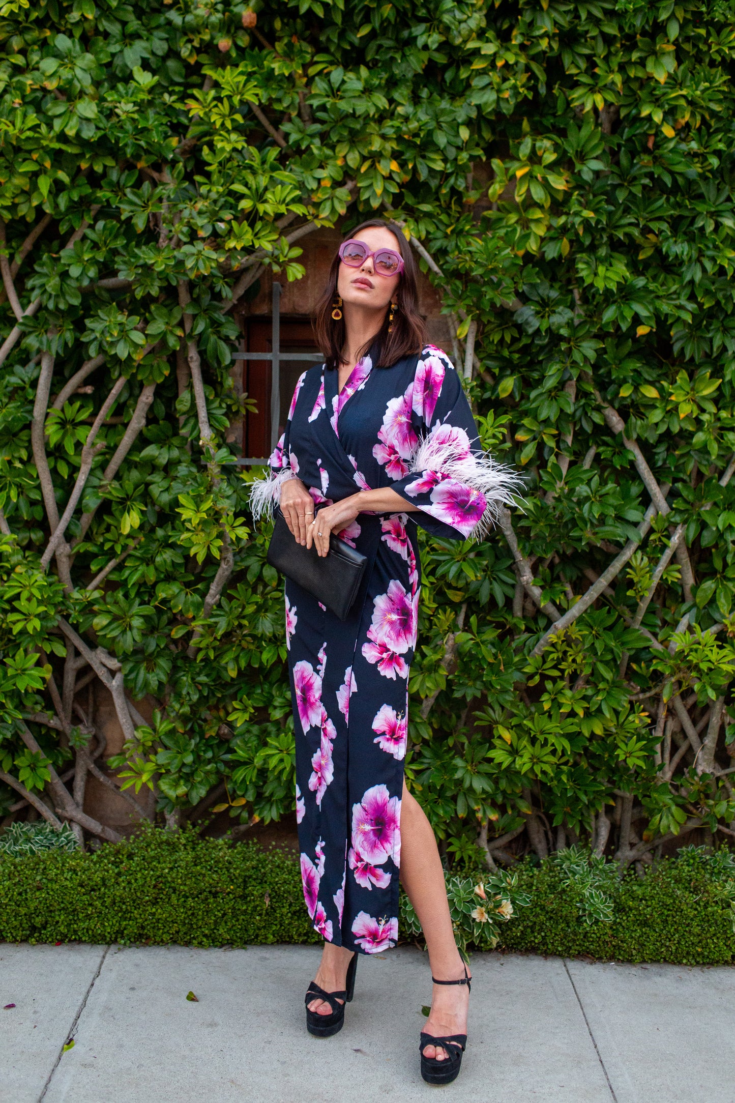 Marlene Wrap Dress in Pink Hibiscus Bloom (PRE-ORDER)