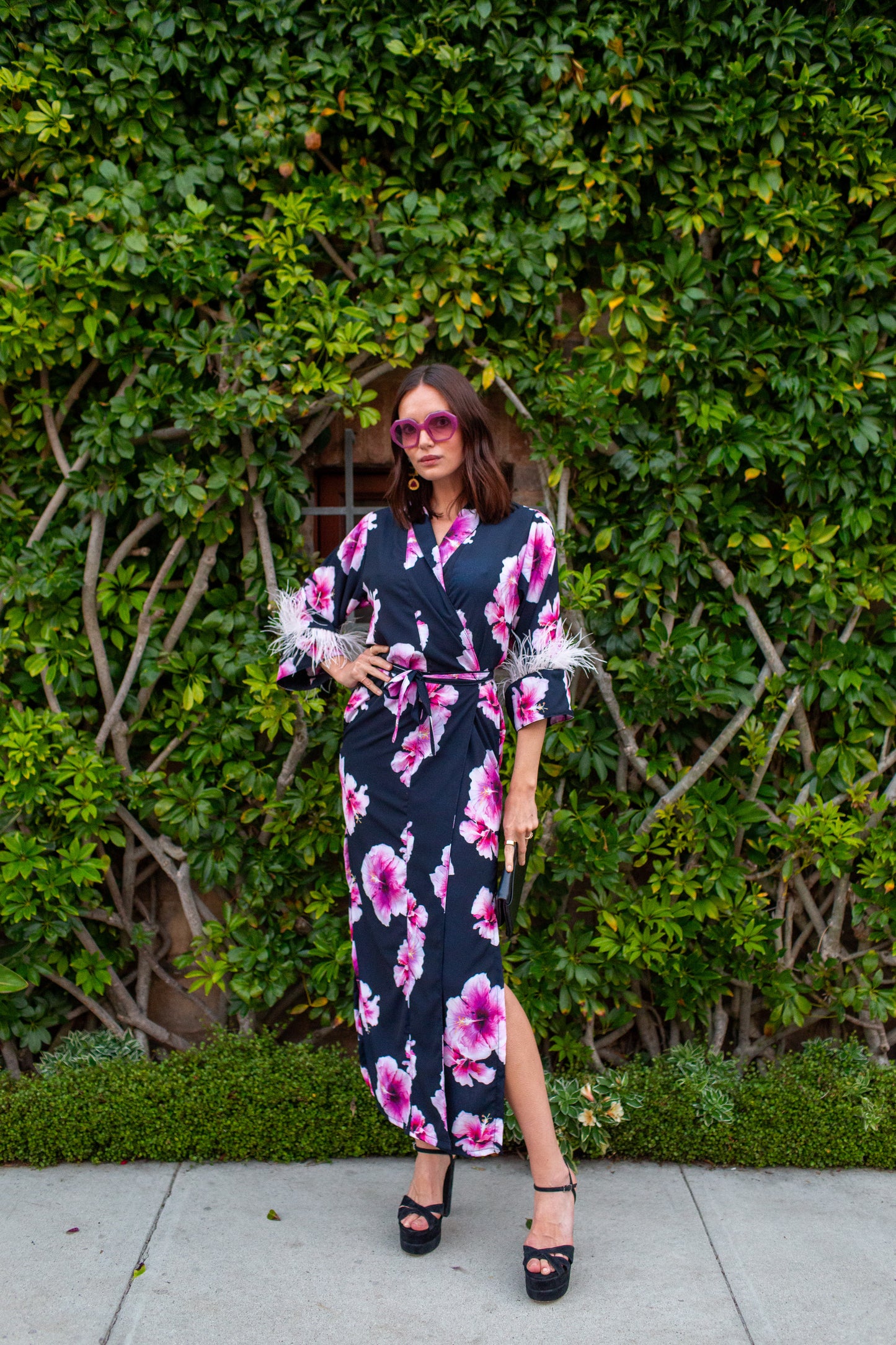 Marlene Wrap Dress in Pink Hibiscus Bloom (PRE-ORDER)