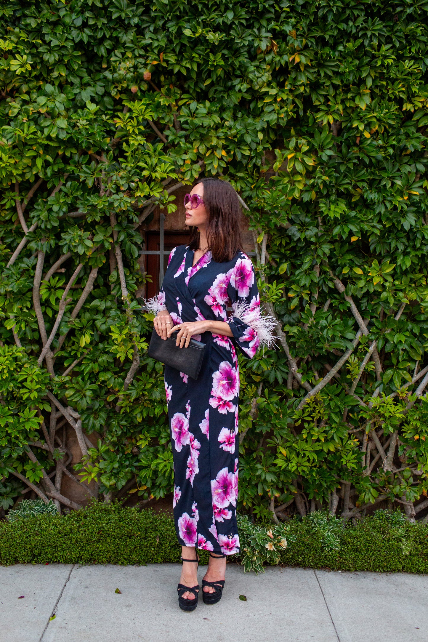 Marlene Wrap Dress in Pink Hibiscus Bloom (PRE-ORDER)