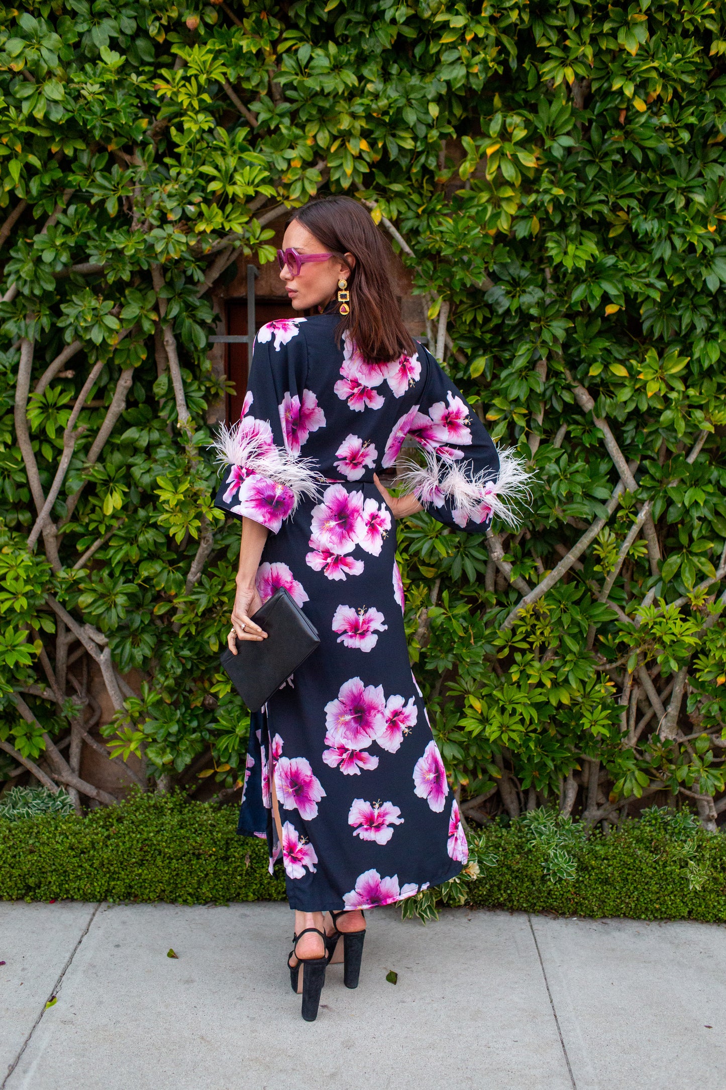 Marlene Wrap Dress in Pink Hibiscus Bloom (PRE-ORDER)