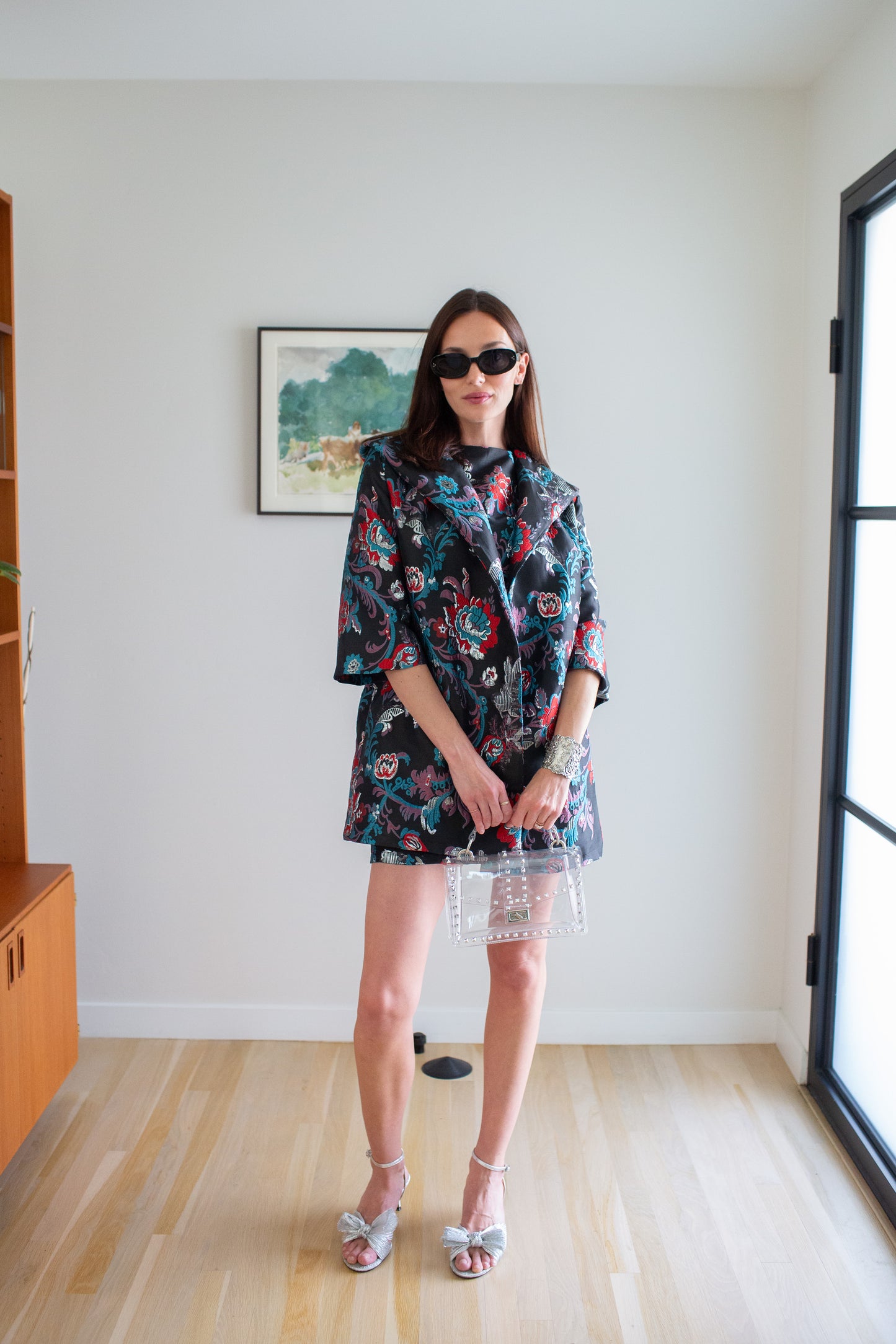 Penelope Swing Coat in Night Blossom Jacquard (PRE-ORDER)