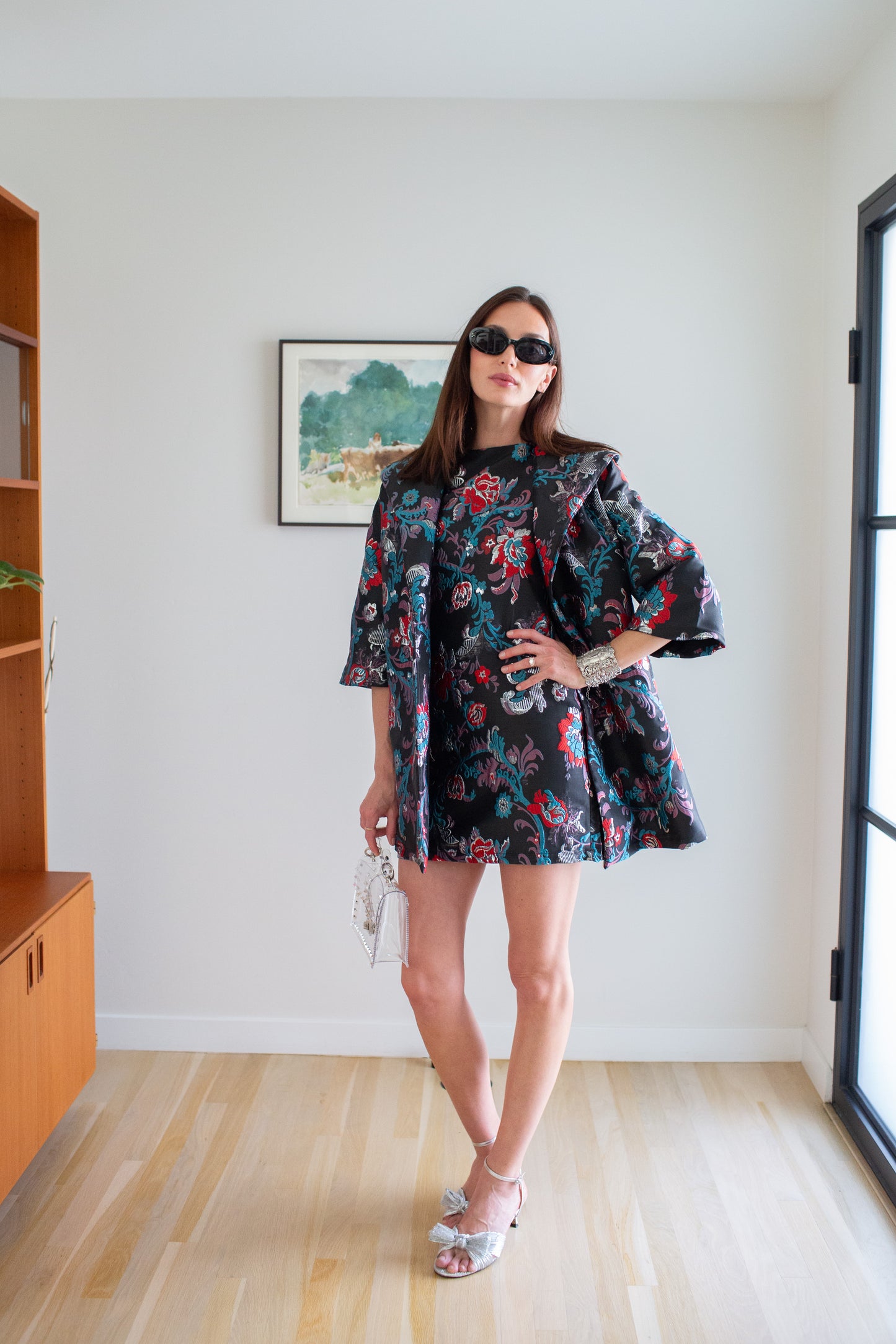 Penelope Swing Coat in Night Blossom Jacquard (PRE-ORDER)
