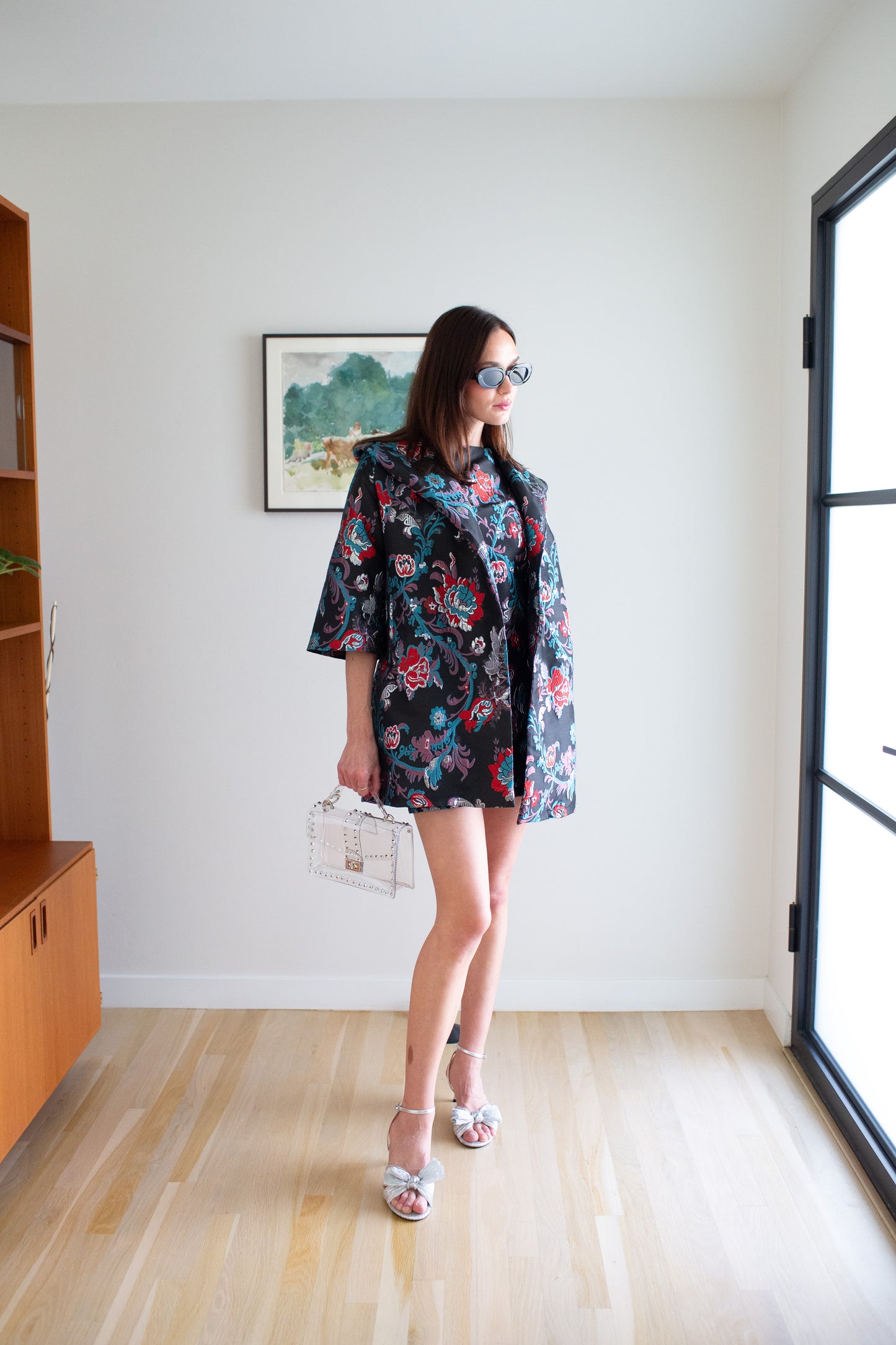 Penelope Swing Coat in Night Blossom Jacquard (PRE-ORDER)