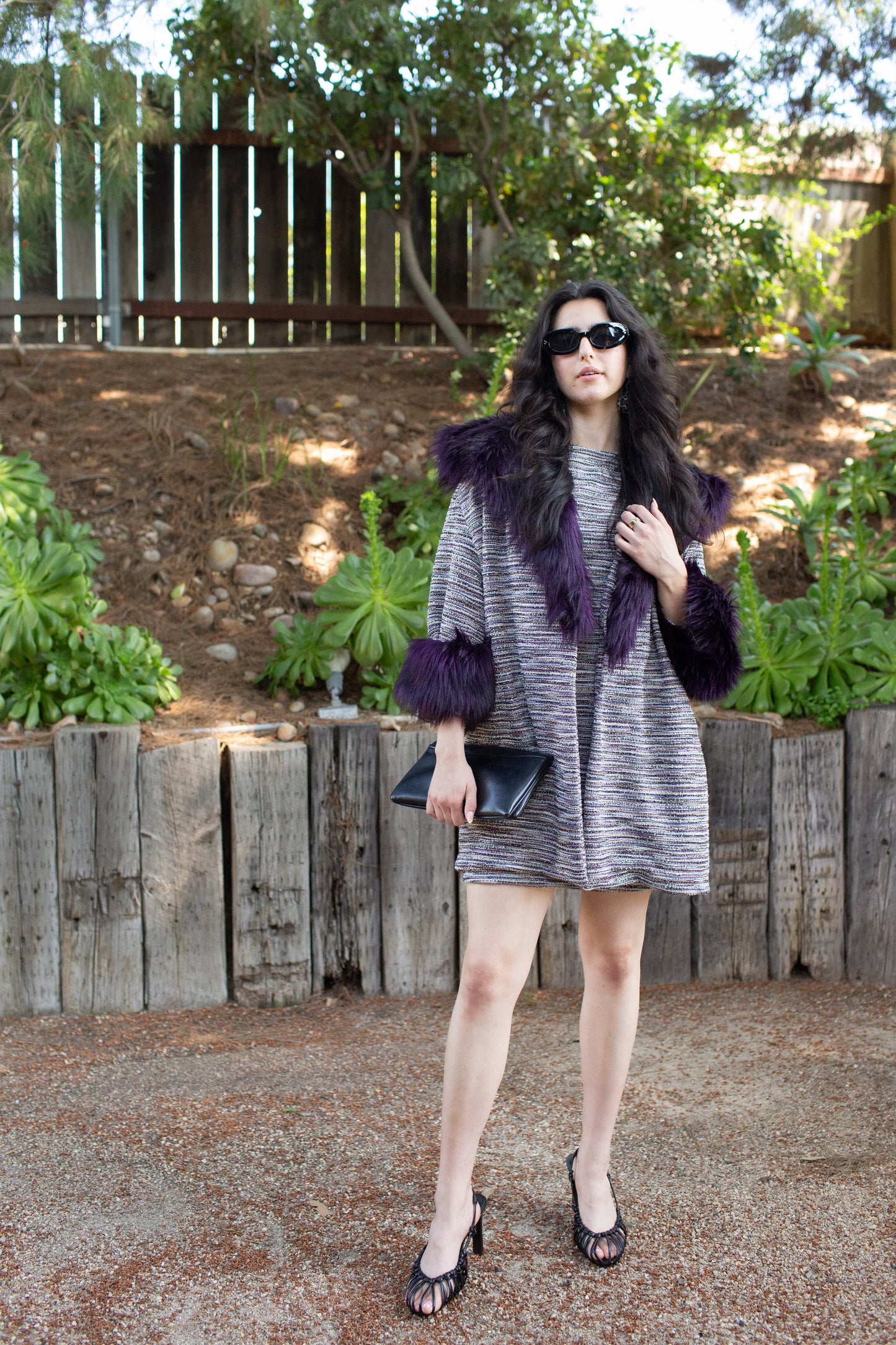 Penelope Swing Coat in Plum Horizon Boucle (PRE-ORDER)