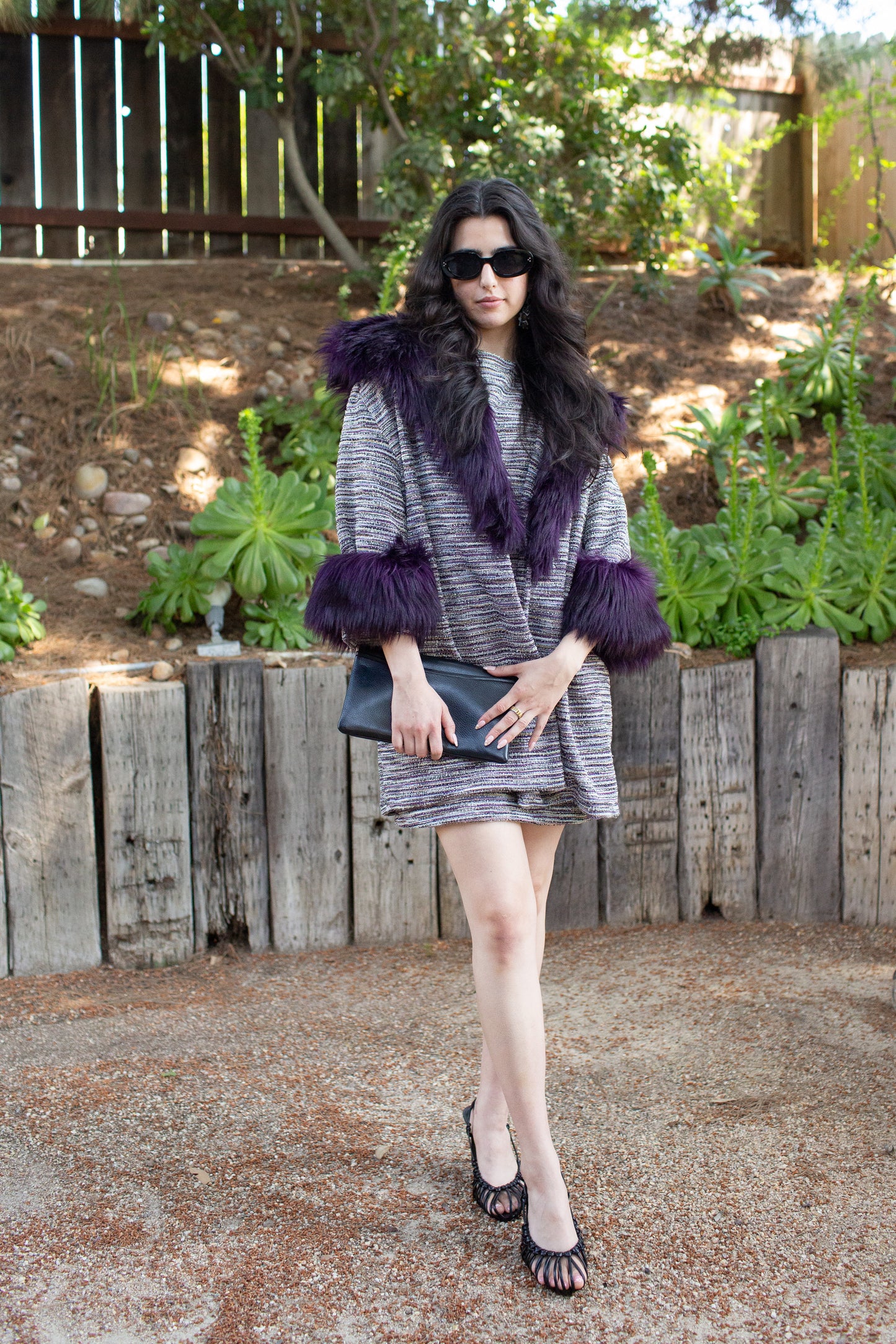 Penelope Swing Coat in Plum Horizon Boucle (PRE-ORDER)
