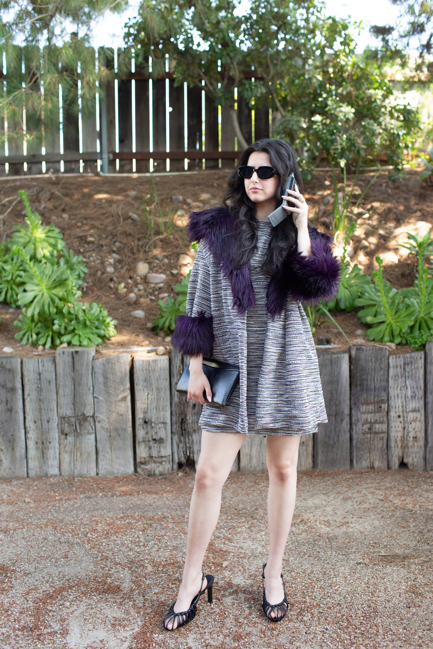 Penelope Swing Coat in Plum Horizon Boucle (PRE-ORDER)