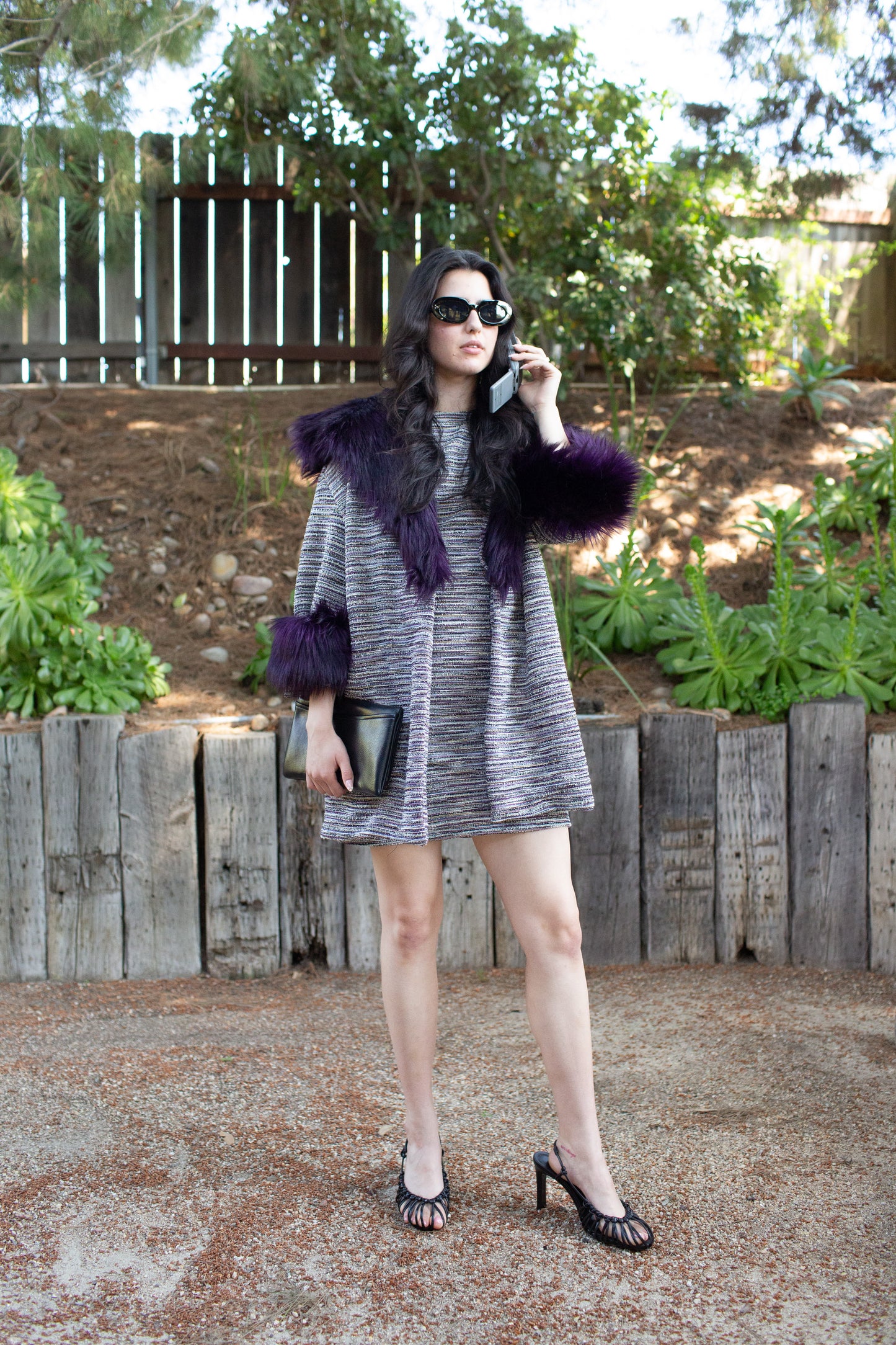 Penelope Swing Coat in Plum Horizon Boucle (PRE-ORDER)