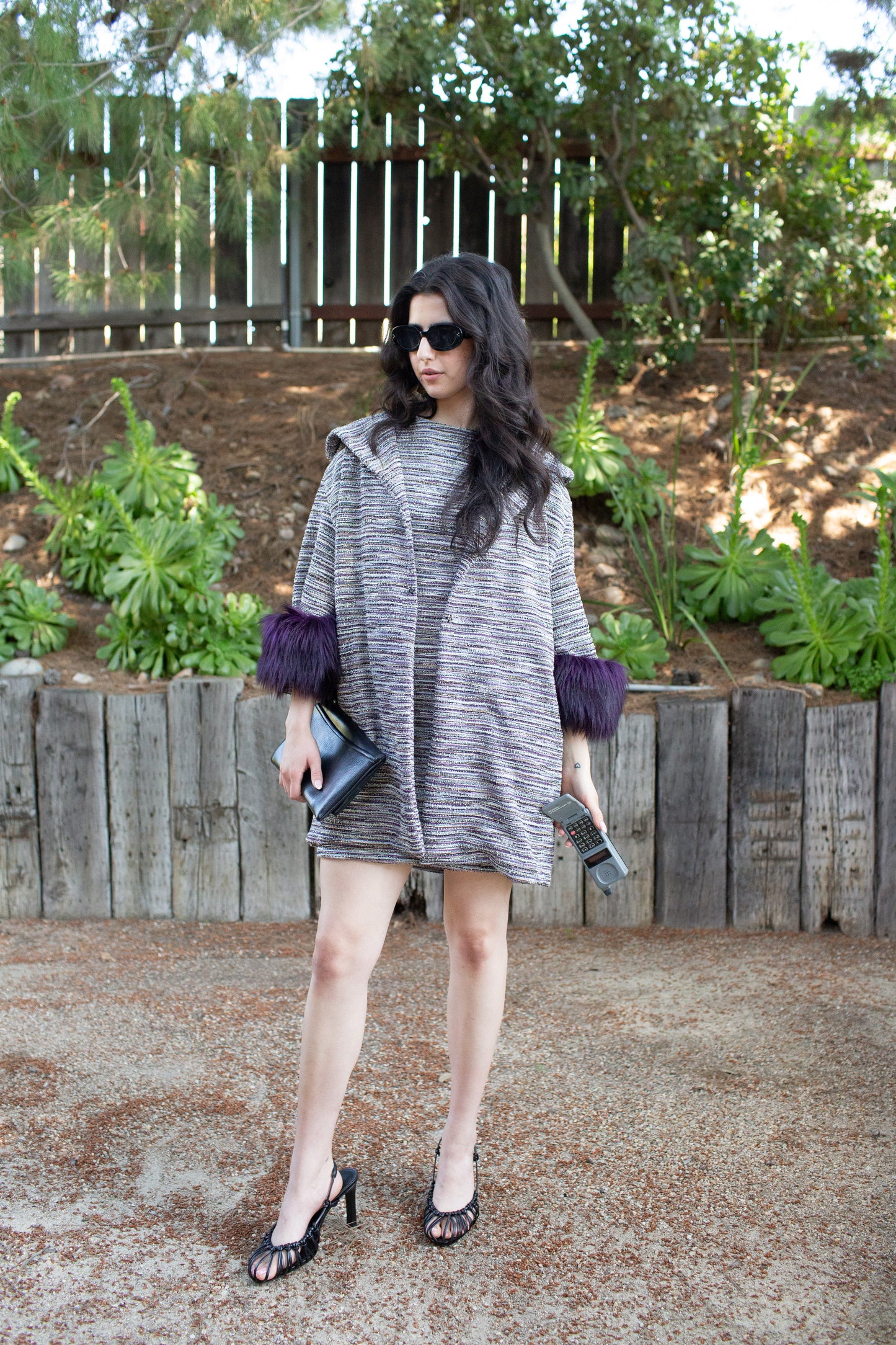 Penelope Swing Coat in Plum Horizon Boucle (PRE-ORDER)