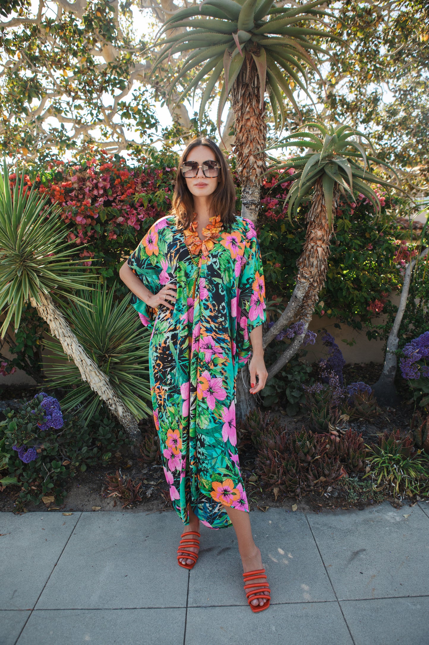 Hibiscus Forest Caftan