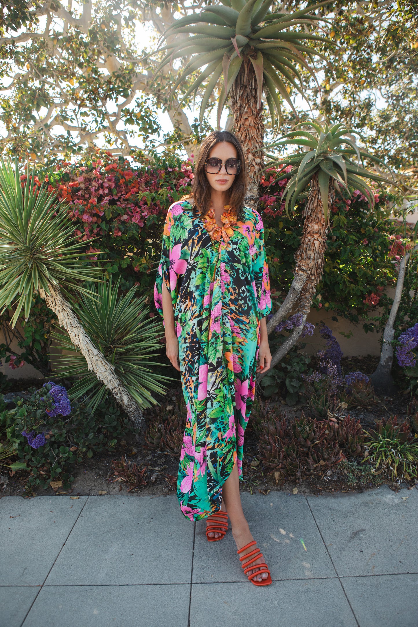 Hibiscus Forest Caftan
