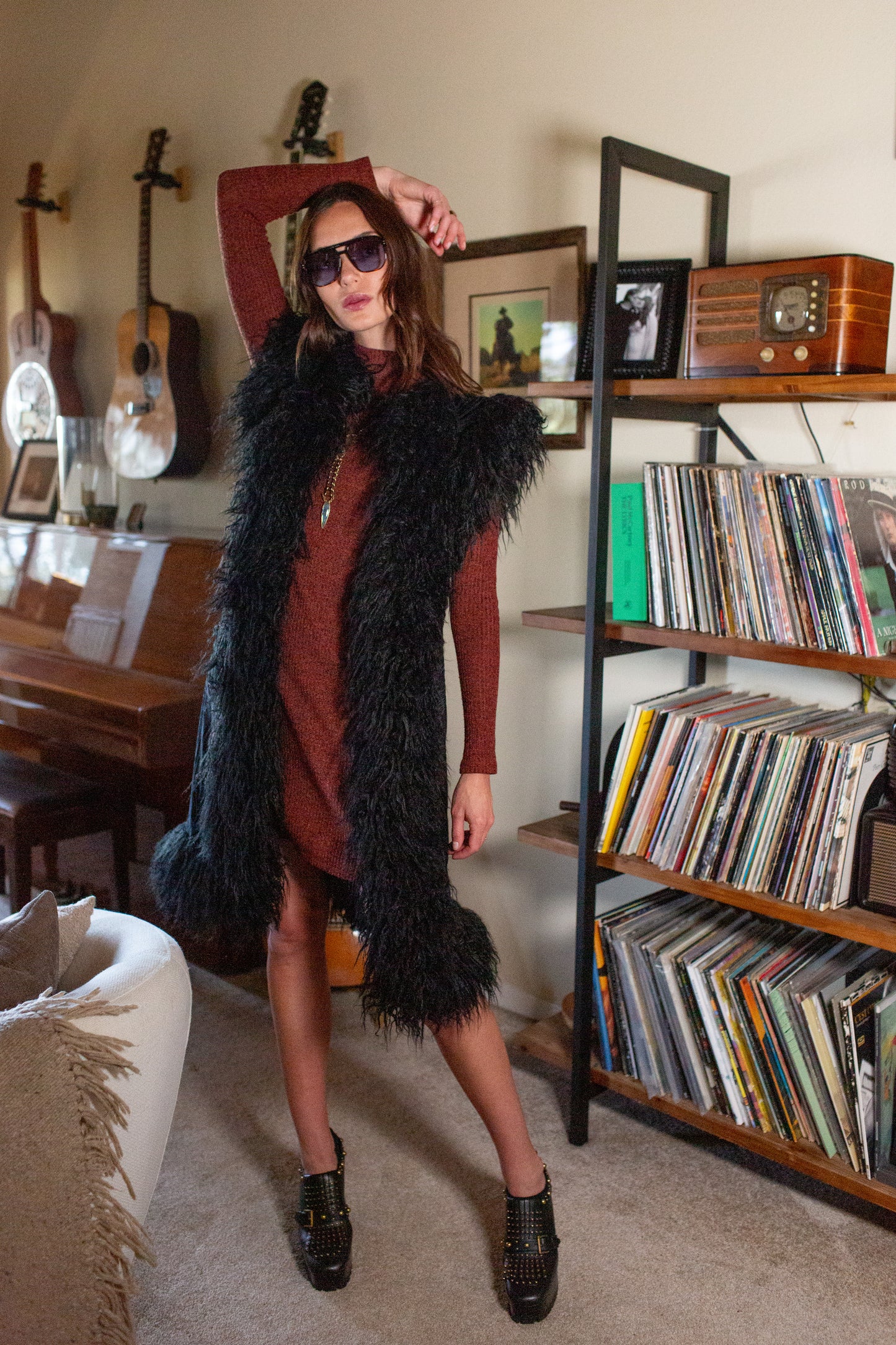 Zenobia Psyche Faux Fur Trim Vest (PRE-ORDER)